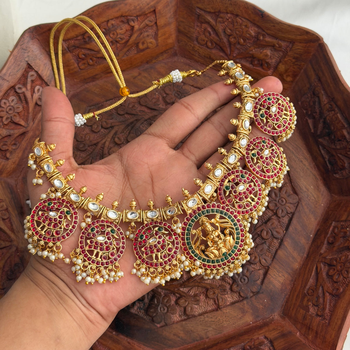 Ruby Kundan Necklace AN265 Anvika Jewels