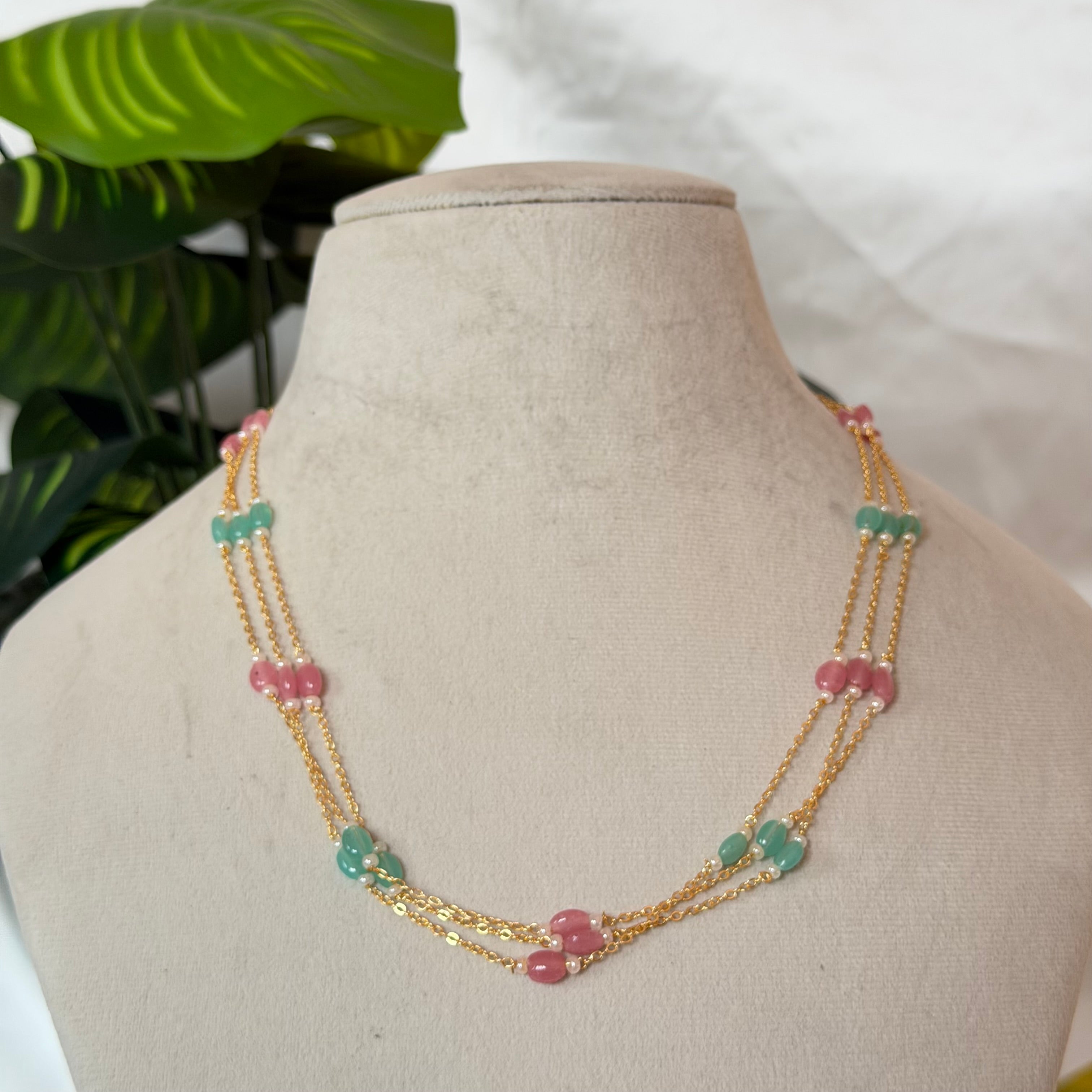 Multicolour Beaded Necklace AN189 Anvika Jewels