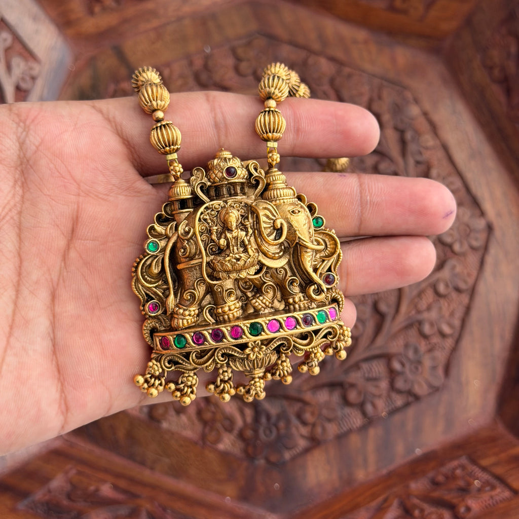 Elephant Lakshmi Pendant AN260 Anvika Jewels