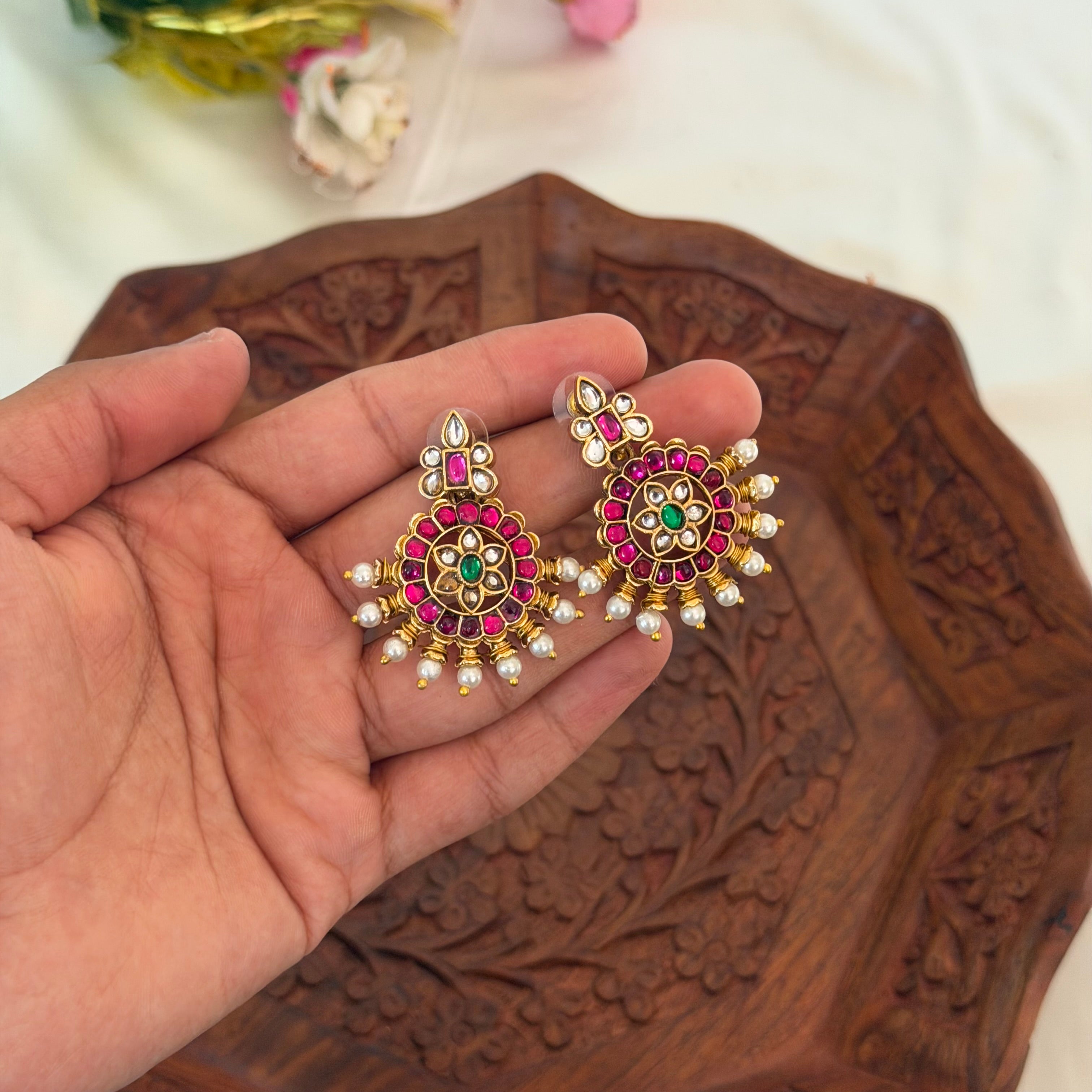 Ruby Kundan Lakshmi Necklace AN171 Anvika Jewels