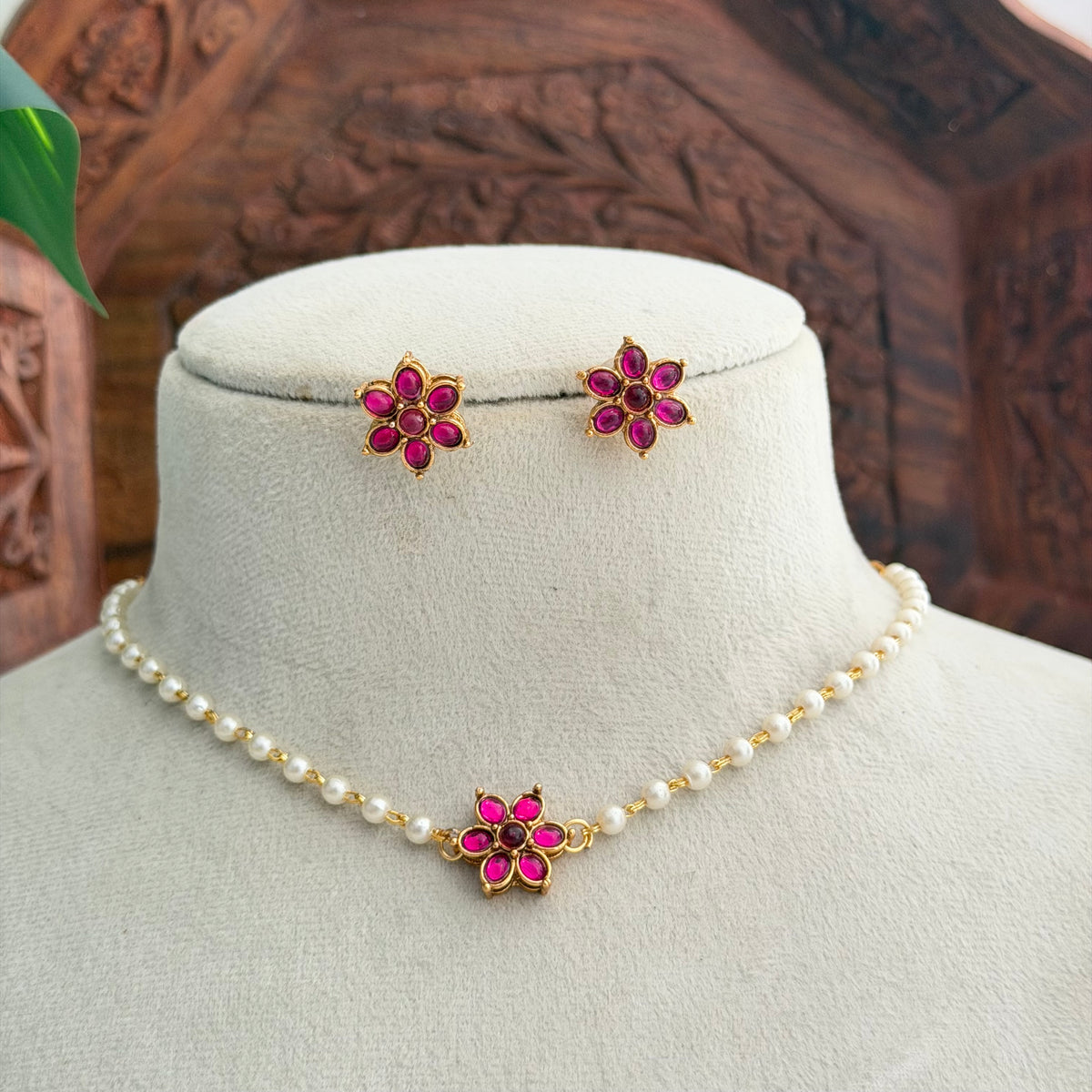 Simple Floral Choker AN282 Anvika Jewels