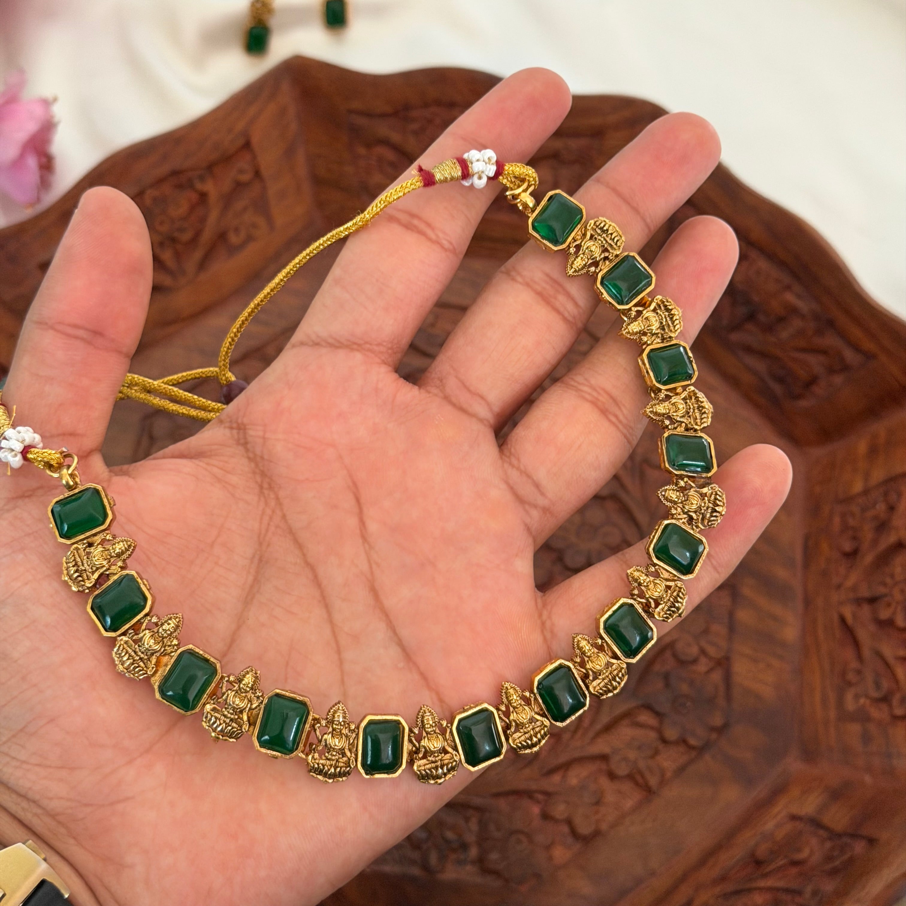 Stone Lakshmi Necklace AN180 Anvika Jewels