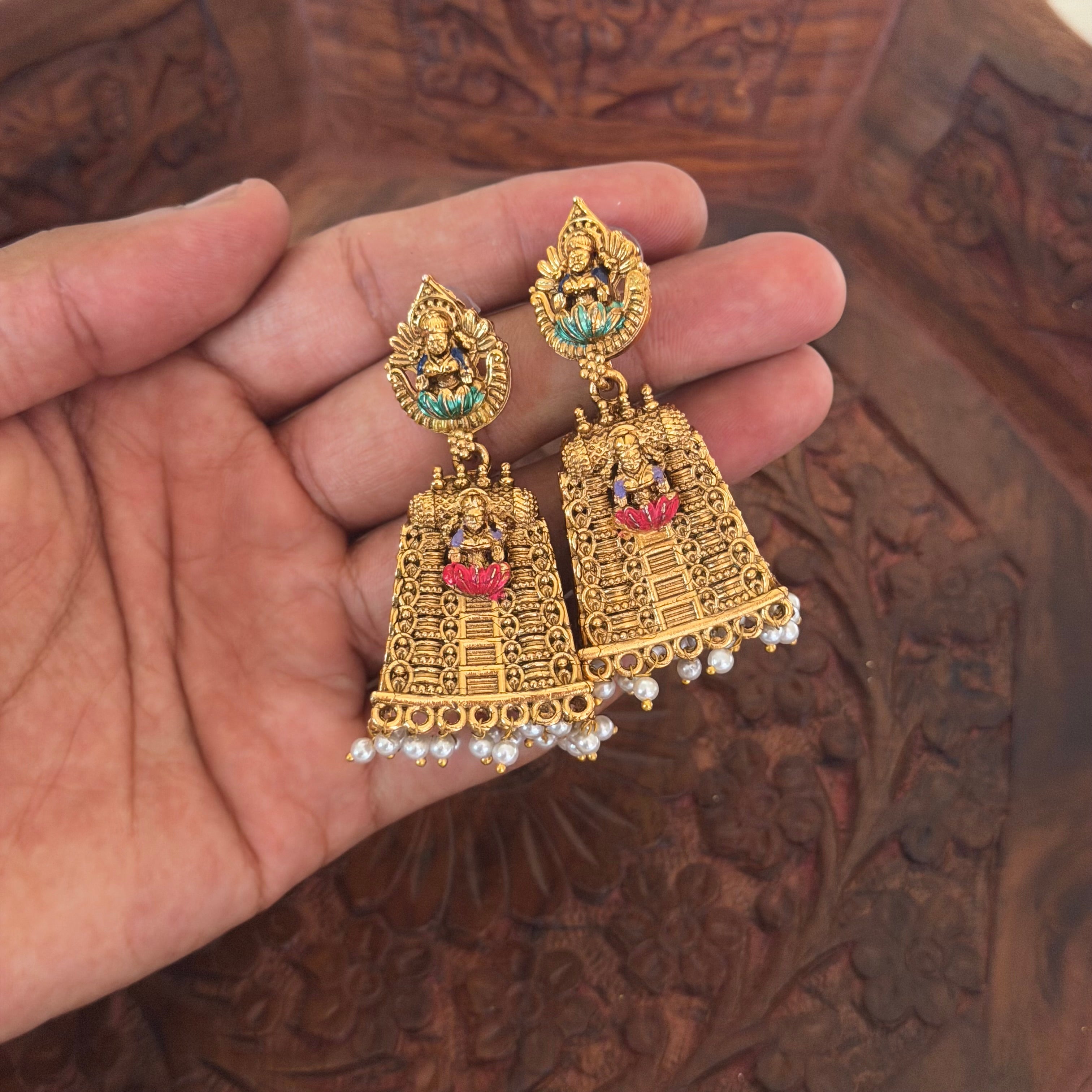 Premium Temple Gopuram Jhumka AJ24 Anvika Jewels