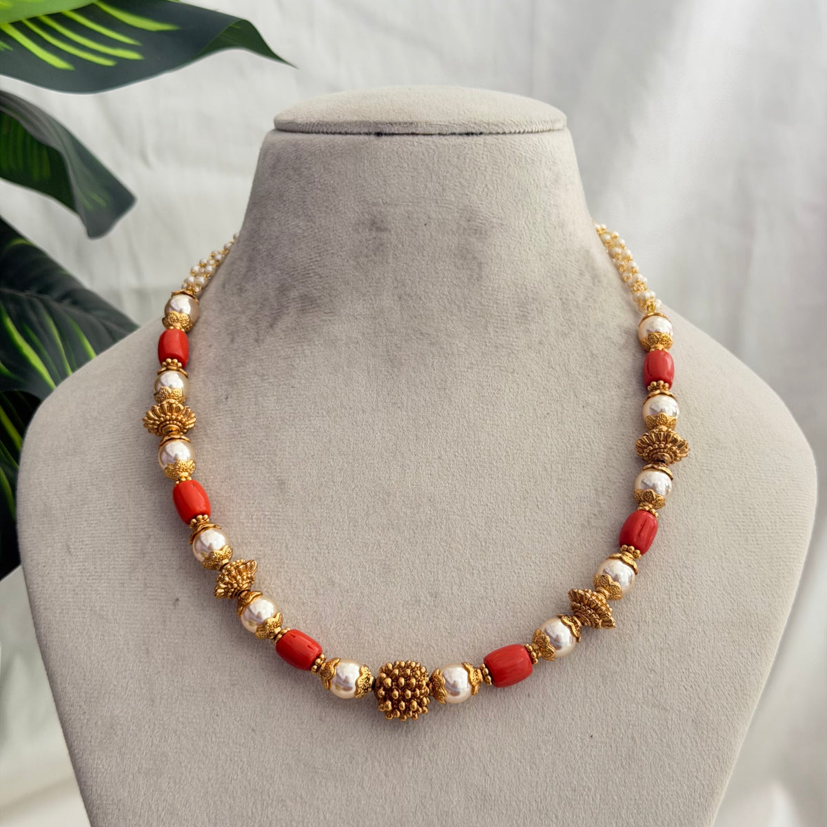 Panchaloha Beaded Necklace AN283 Anvika Jewels