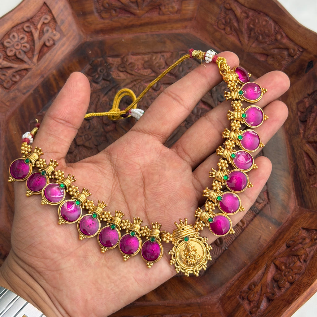 Purple Coin Choker AN256 Anvika Jewels