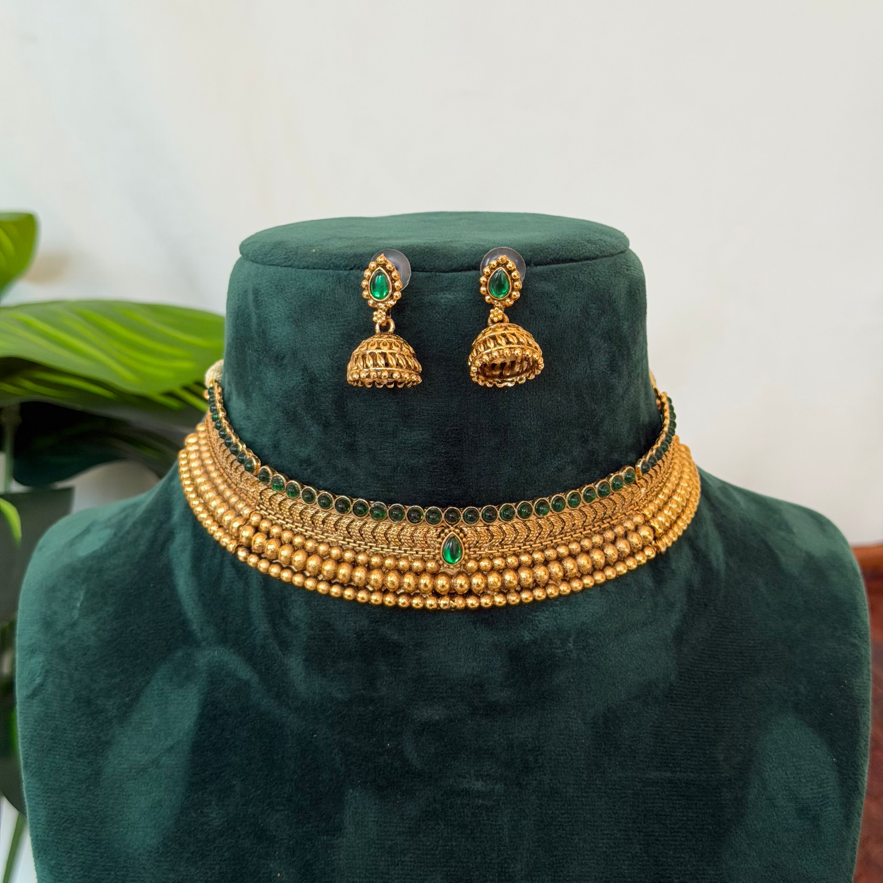 Premium Antique Beaded Choker AN122 Anvika Jewels