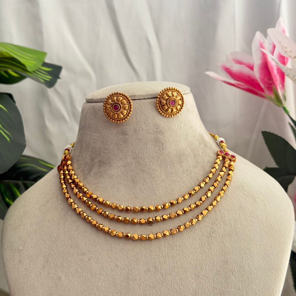 Ashtapatti 3 layer neckpiece AN290 Anvika Jewels