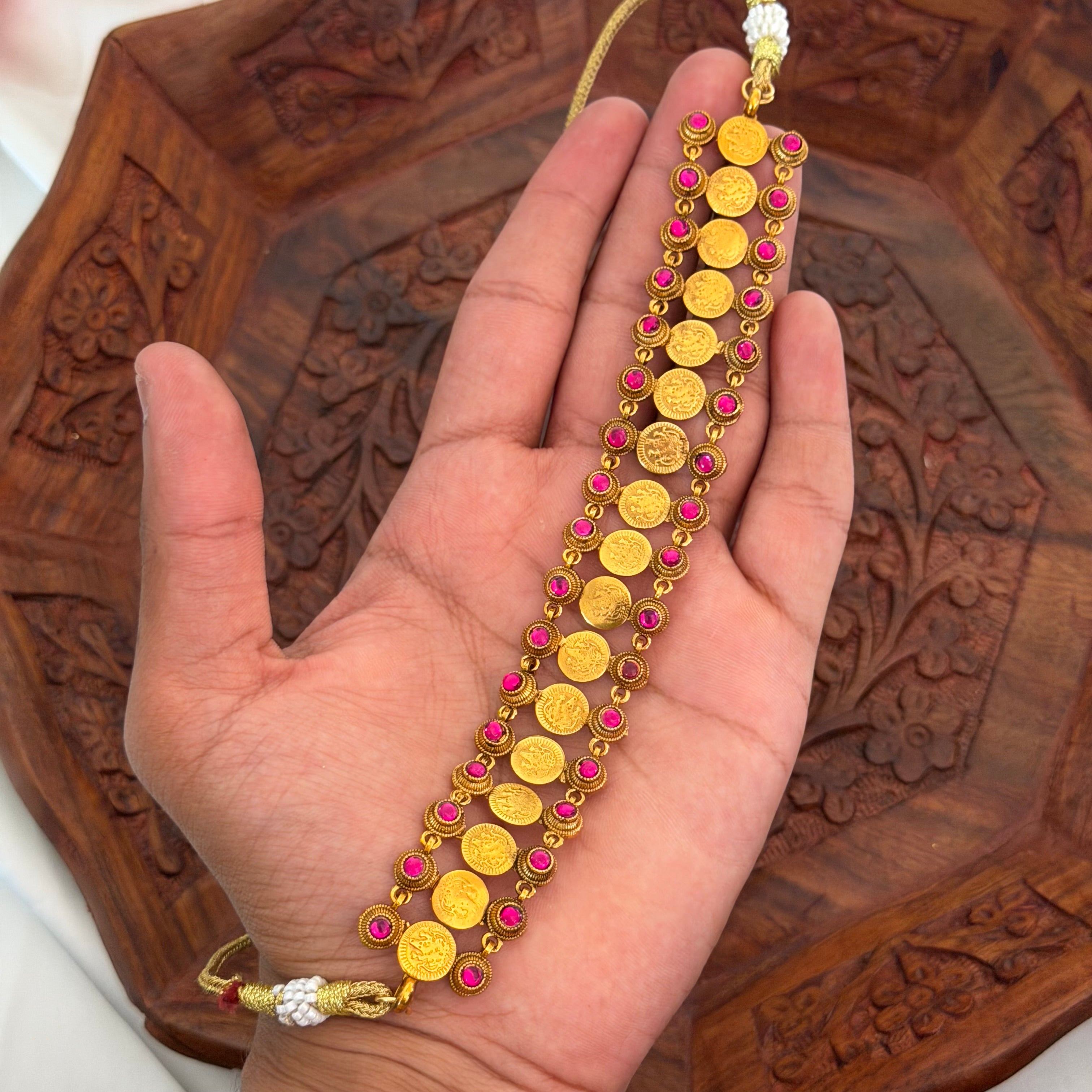 Ruby Coin Choker AN194 Anvika Jewels