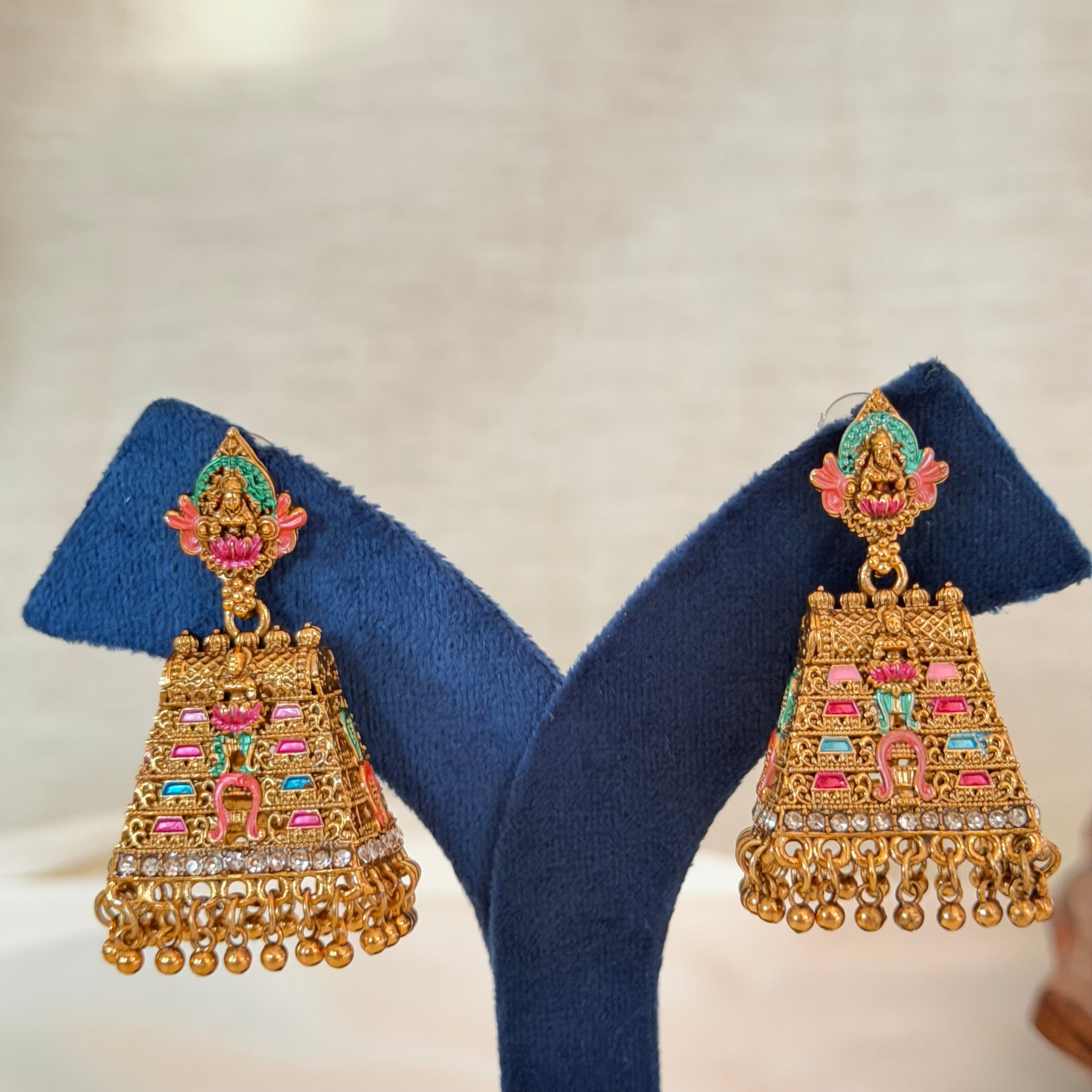 Premium Temple Gopuram Jhumka AB21 Anvika Jewels