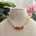 Coral Pearl Neckpiece AN274 Anvika Jewels