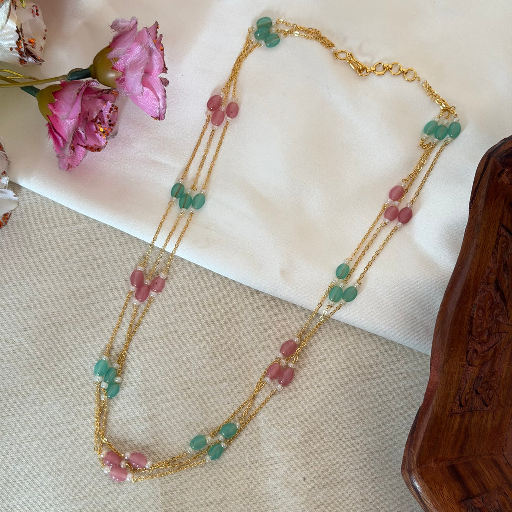 Multicolour Beaded Necklace AN189 Anvika Jewels