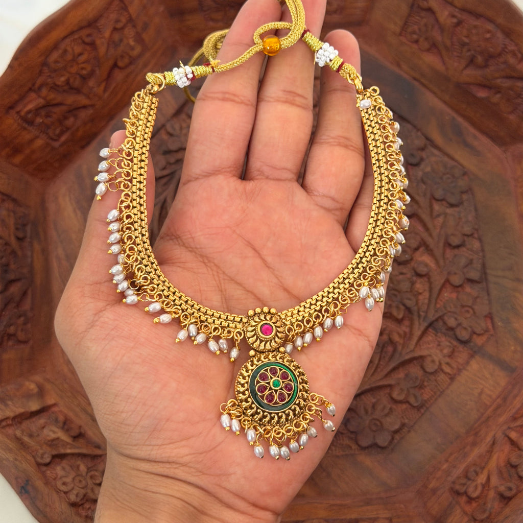White Pearl Necklace AN182 Anvika Jewels