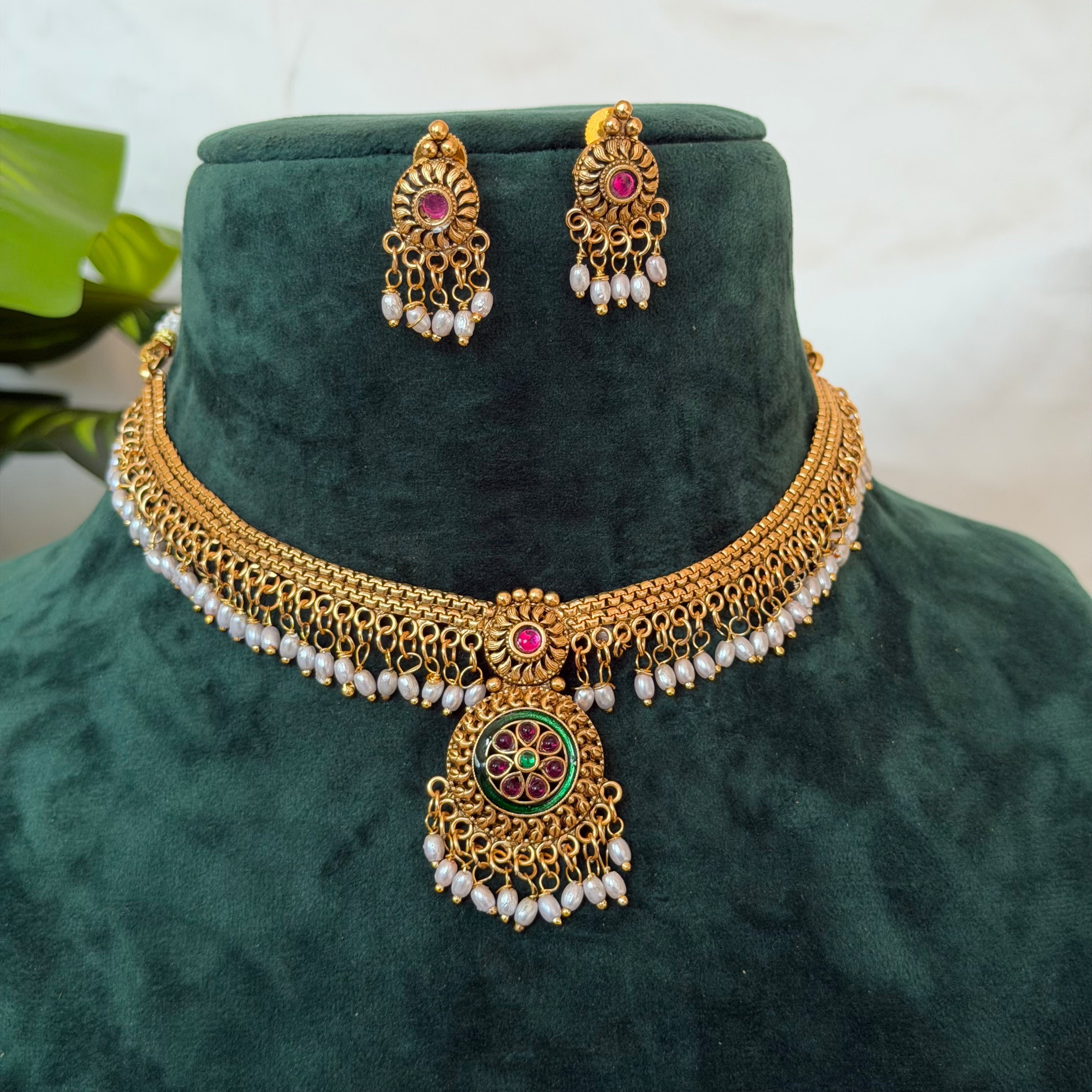 White Pearl Necklace AN182 Anvika Jewels
