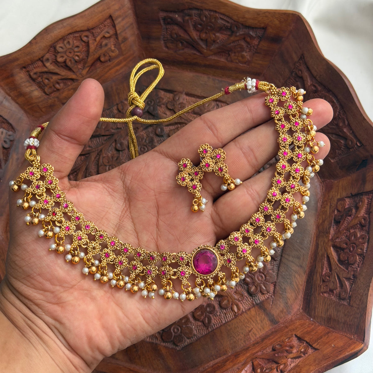 Purple Stone Choker AN292 Anvika Jewels