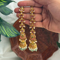 Earrings+Mattal Green Beads AJ31 Anvika Jewels