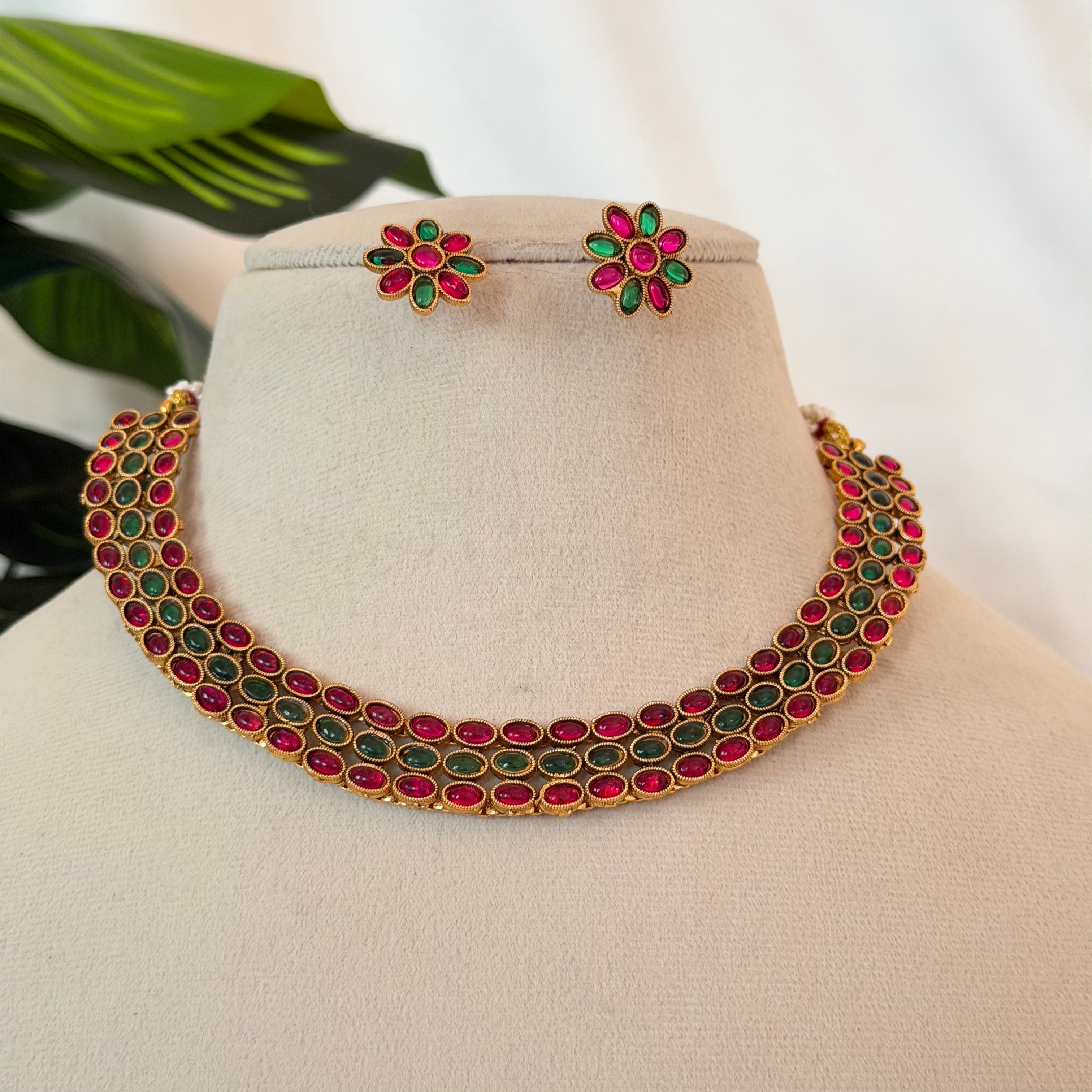 Antique Kemp Stone Choker AN26 Anvika Jewels