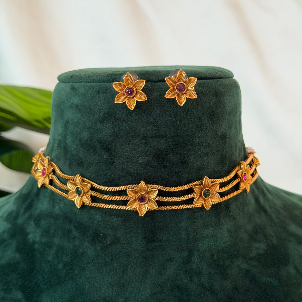 Antique Floral Choker AN25 Anvika Jewels