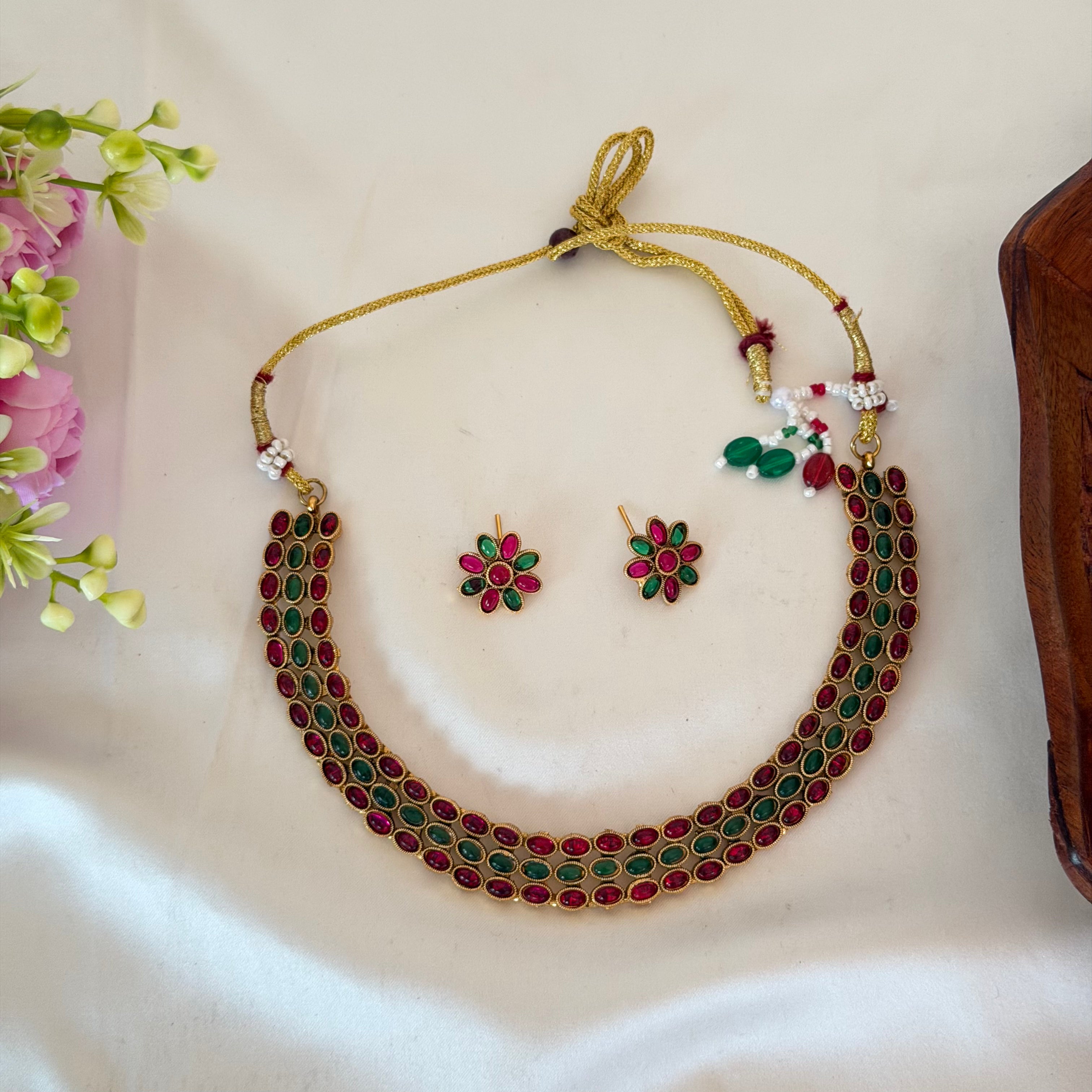 Antique Kemp Stone Choker AN26 Anvika Jewels