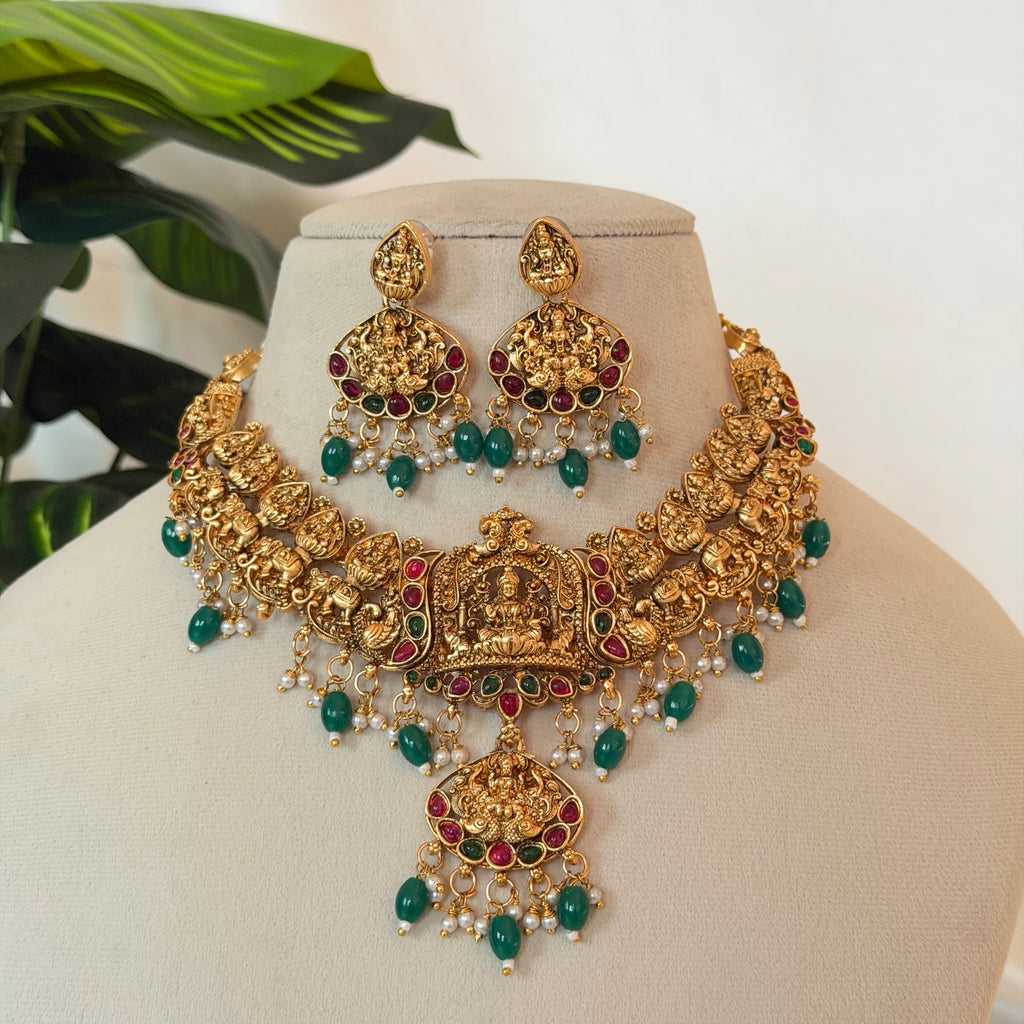 Lakshmi Temple Necklace Set AN34 Anvika Jewels