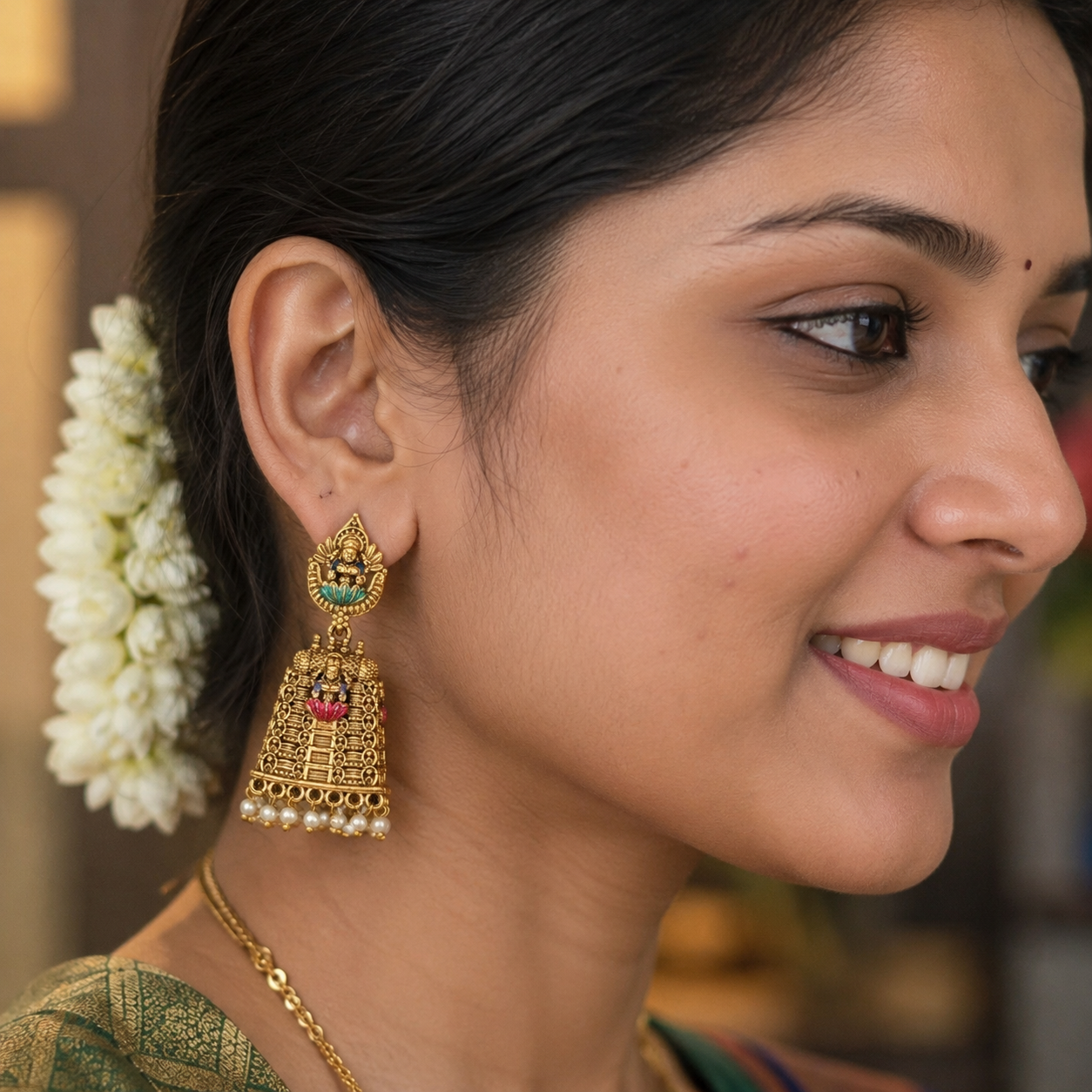 Premium Temple Gopuram Jhumka AJ24 Anvika Jewels