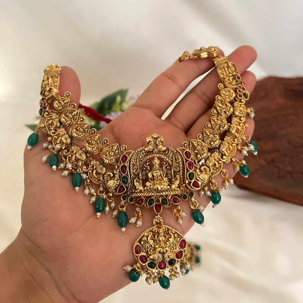 Lakshmi Temple Necklace Set AN34
