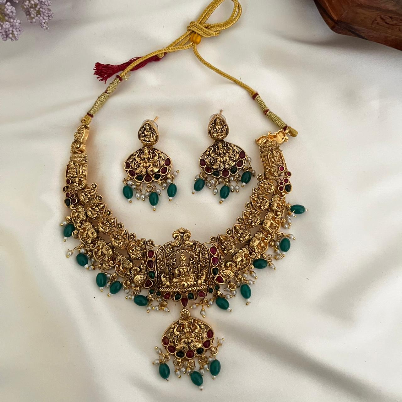 Lakshmi Temple Necklace Set AN34