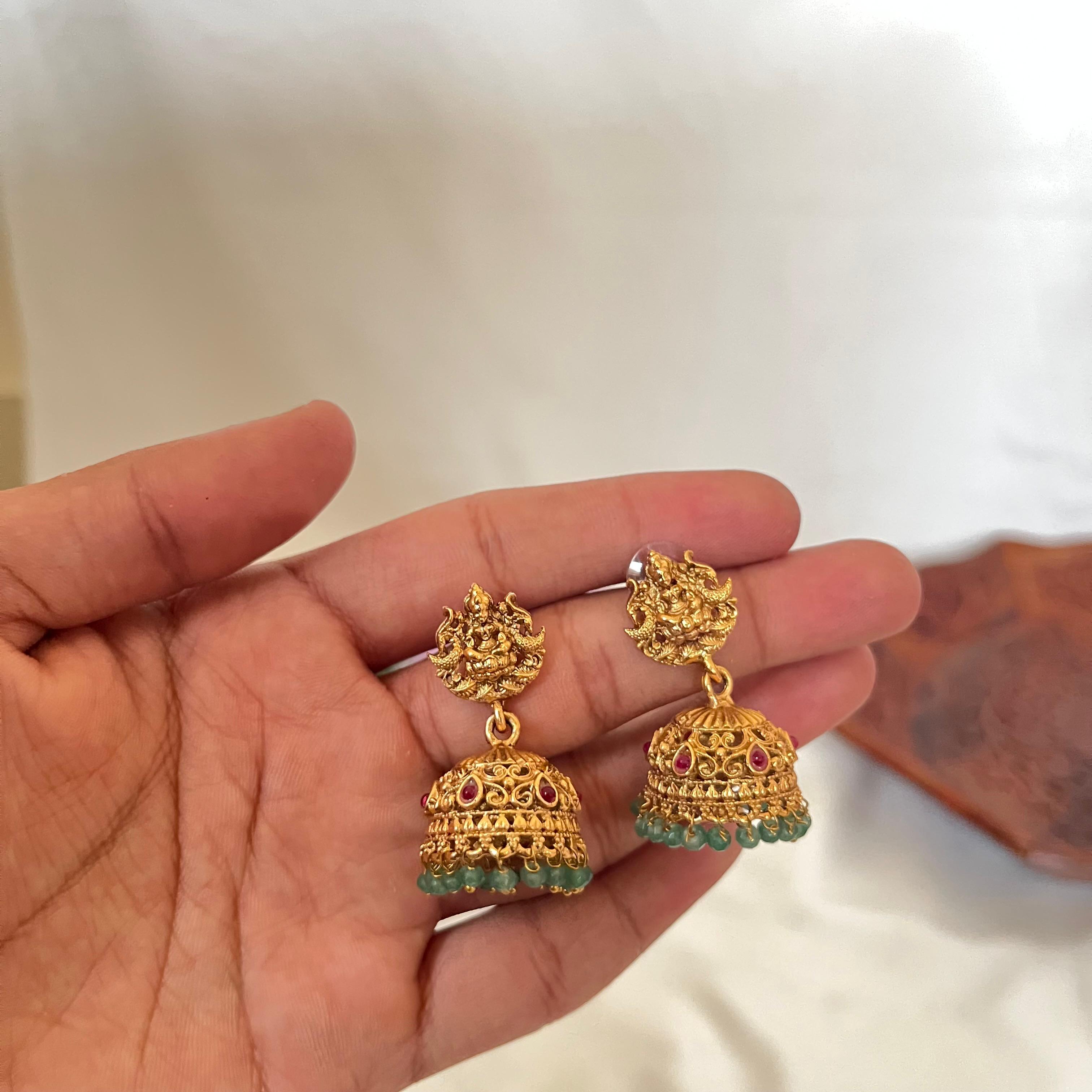 Lakshmi Temple Coin Beaded Pendant AN50