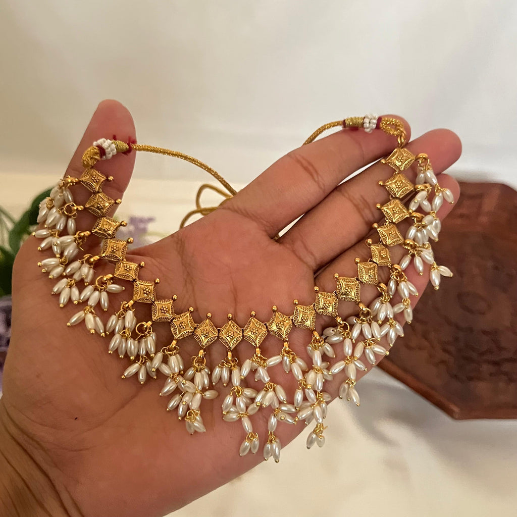 Pearl Drop Statement Necklace AN51