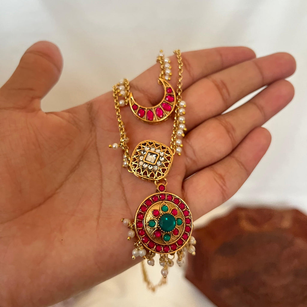 Layered Kundan Pendant Necklace AN52