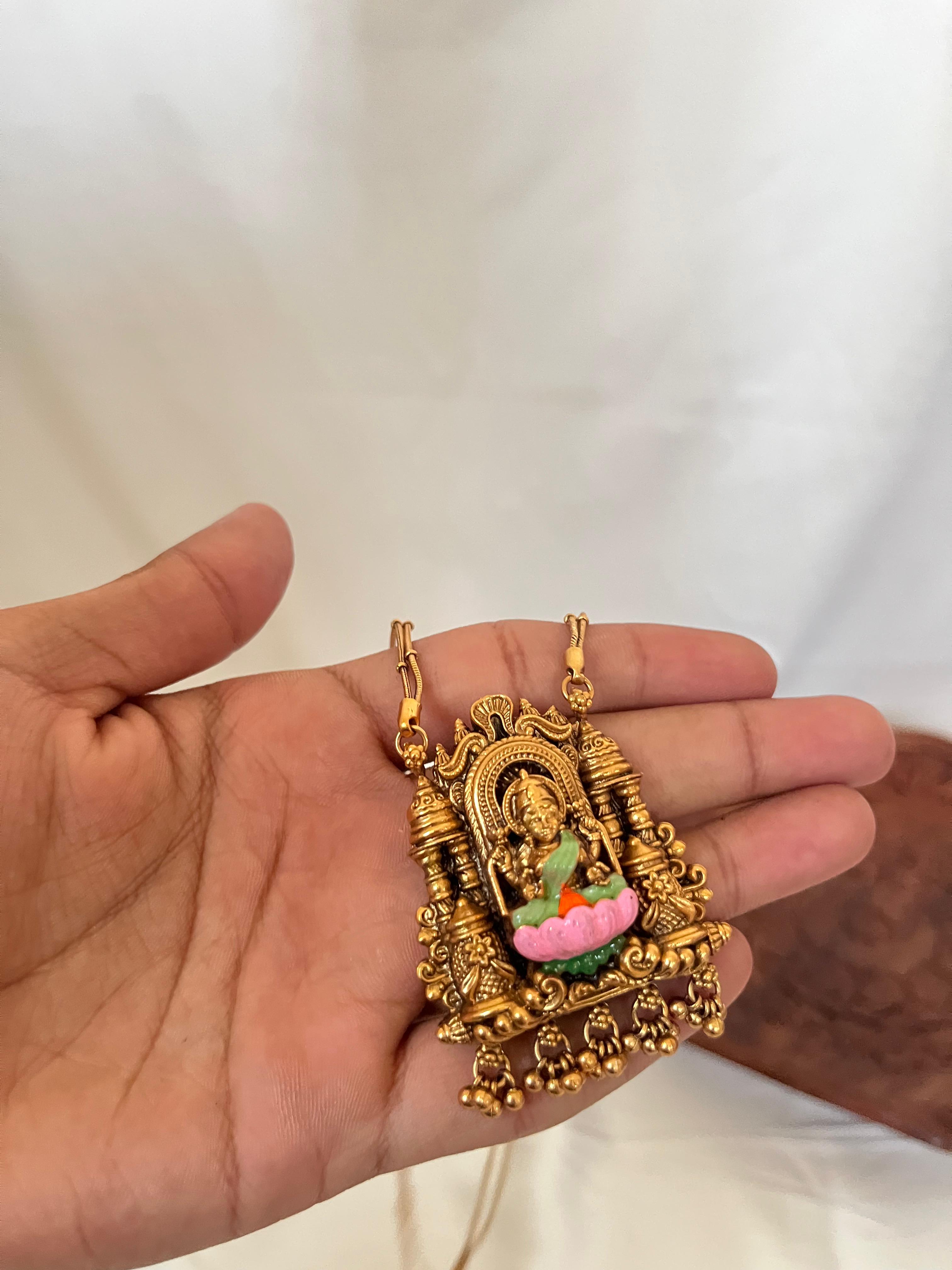 Lotus Lakshmi Temple Pendant AN11