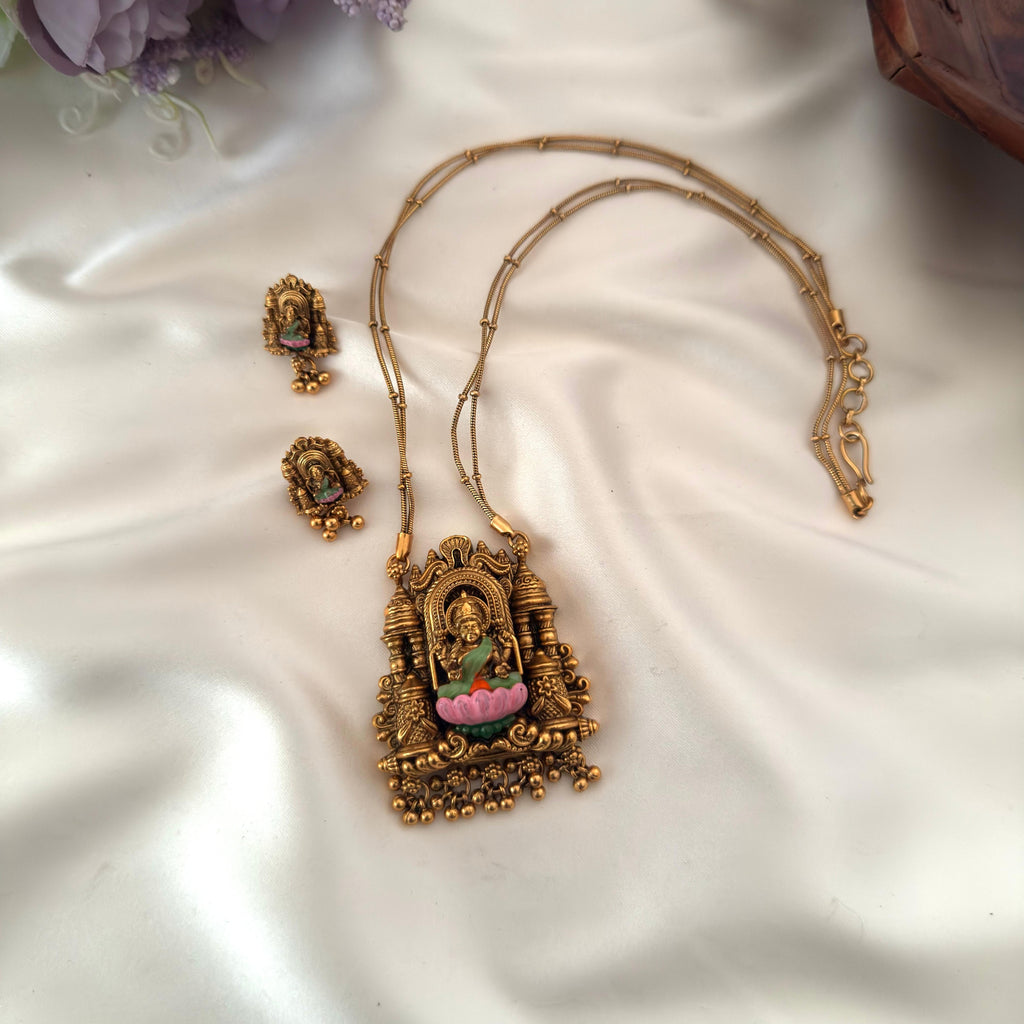 Lotus Lakshmi Temple Pendant AN11