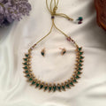 Dual Tone Leaf Drop Necklace AN12