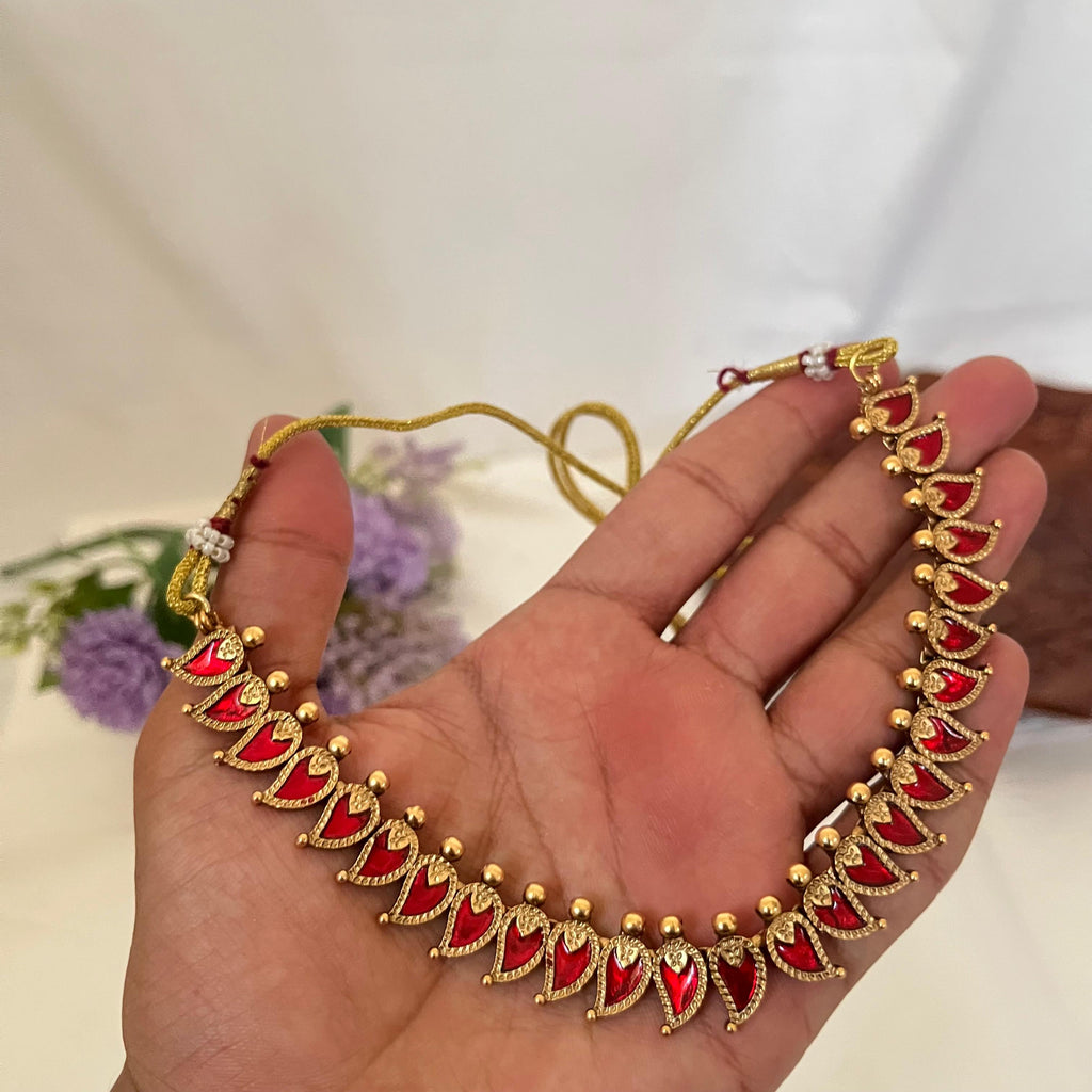 Dual Tone Leaf Drop Necklace AN12