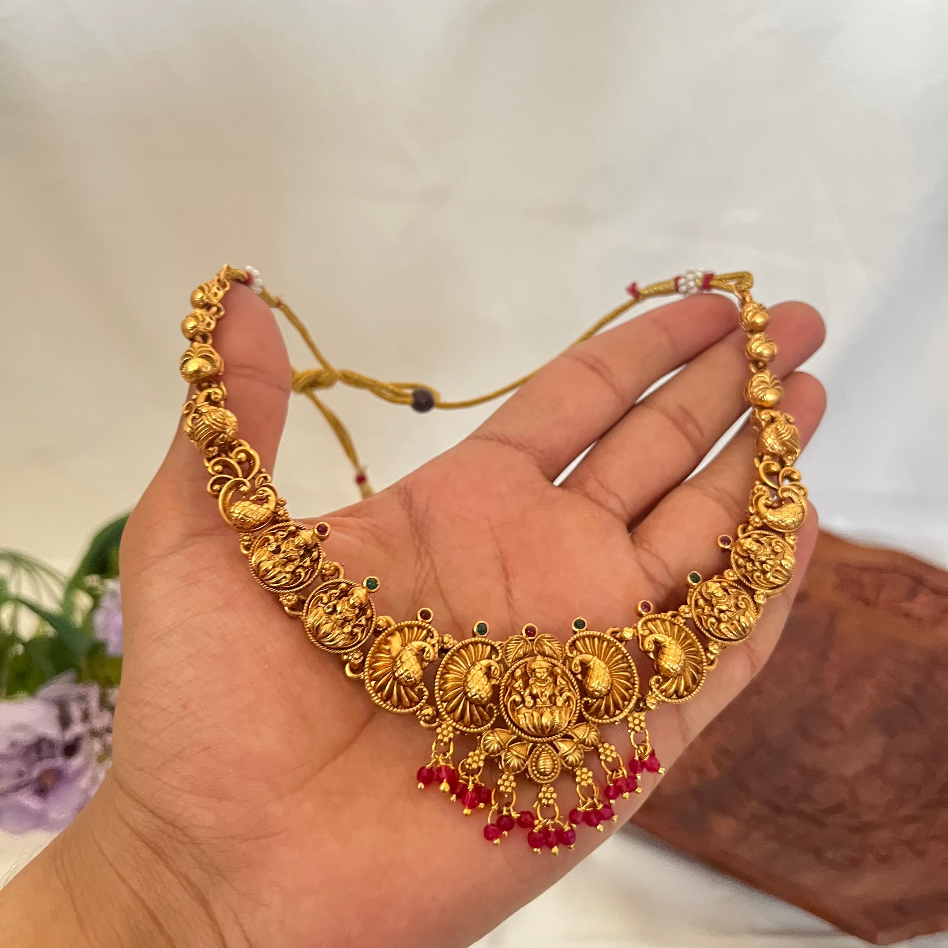 Dual Tone Lakshmi Temple Necklace AN41