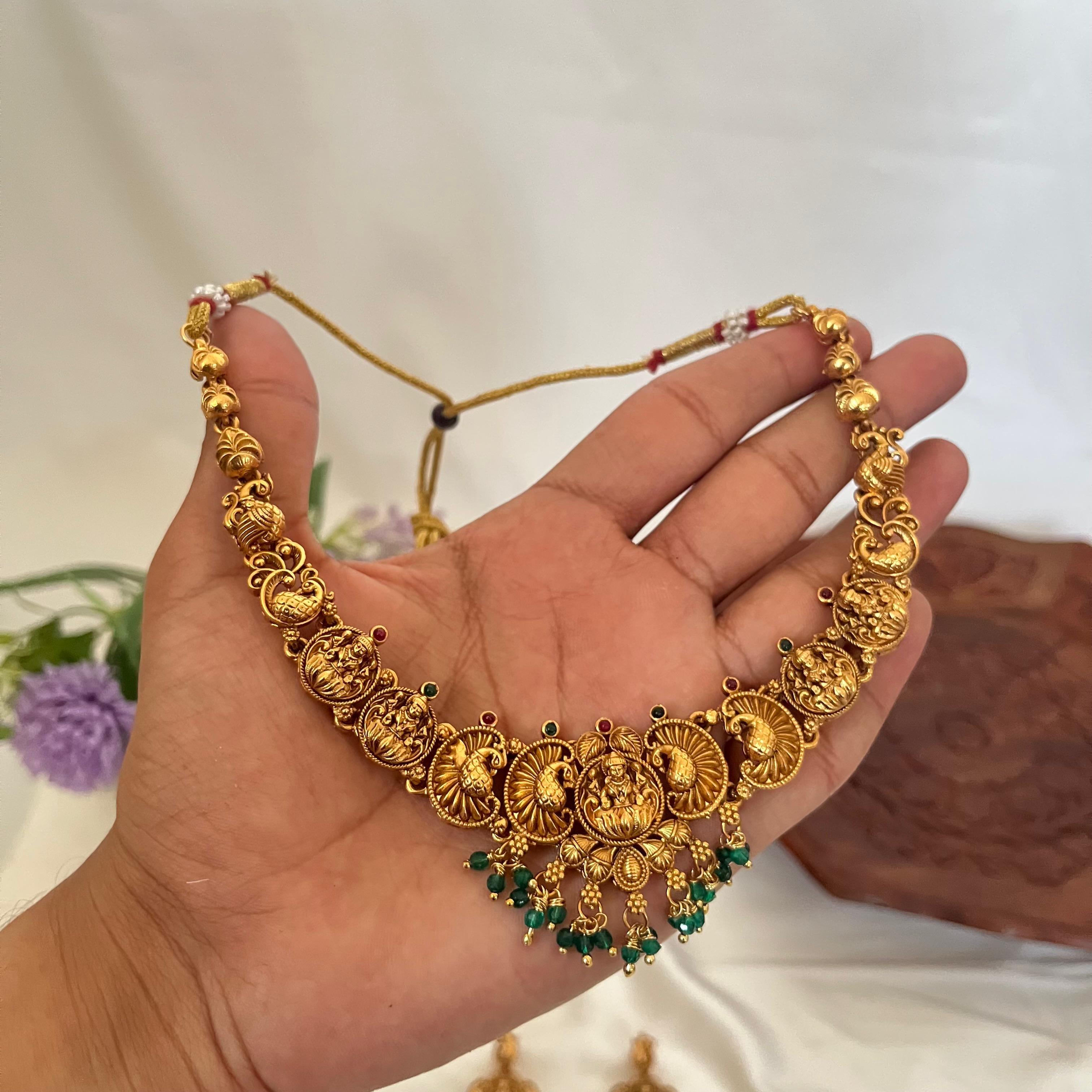 Dual Tone Lakshmi Temple Necklace AN41