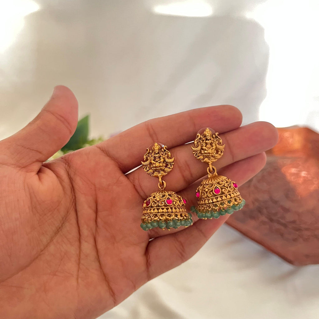 Lakshmi Coral Bead Temple Pendant AN60