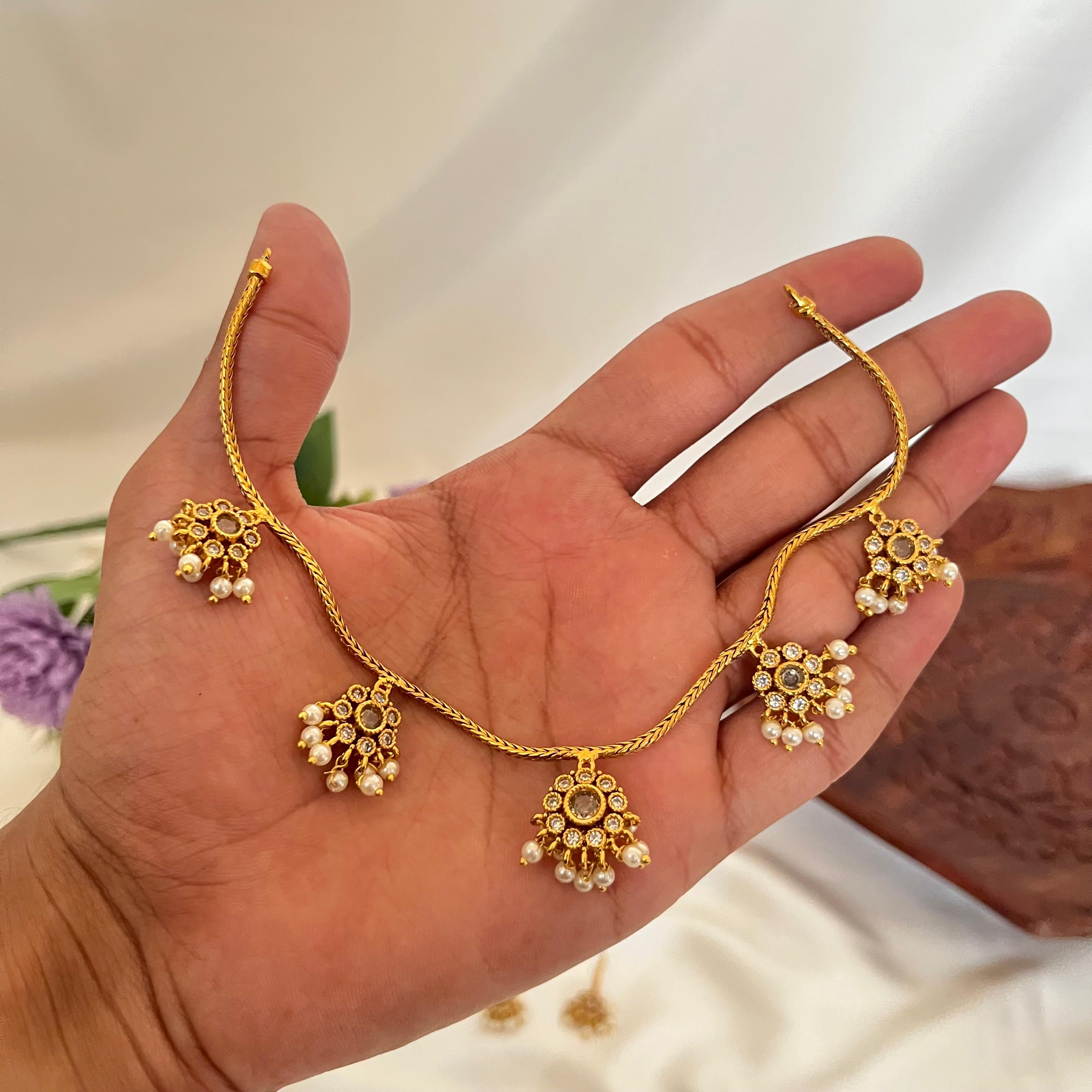 Pearl Drop Floral Necklace Set AN56