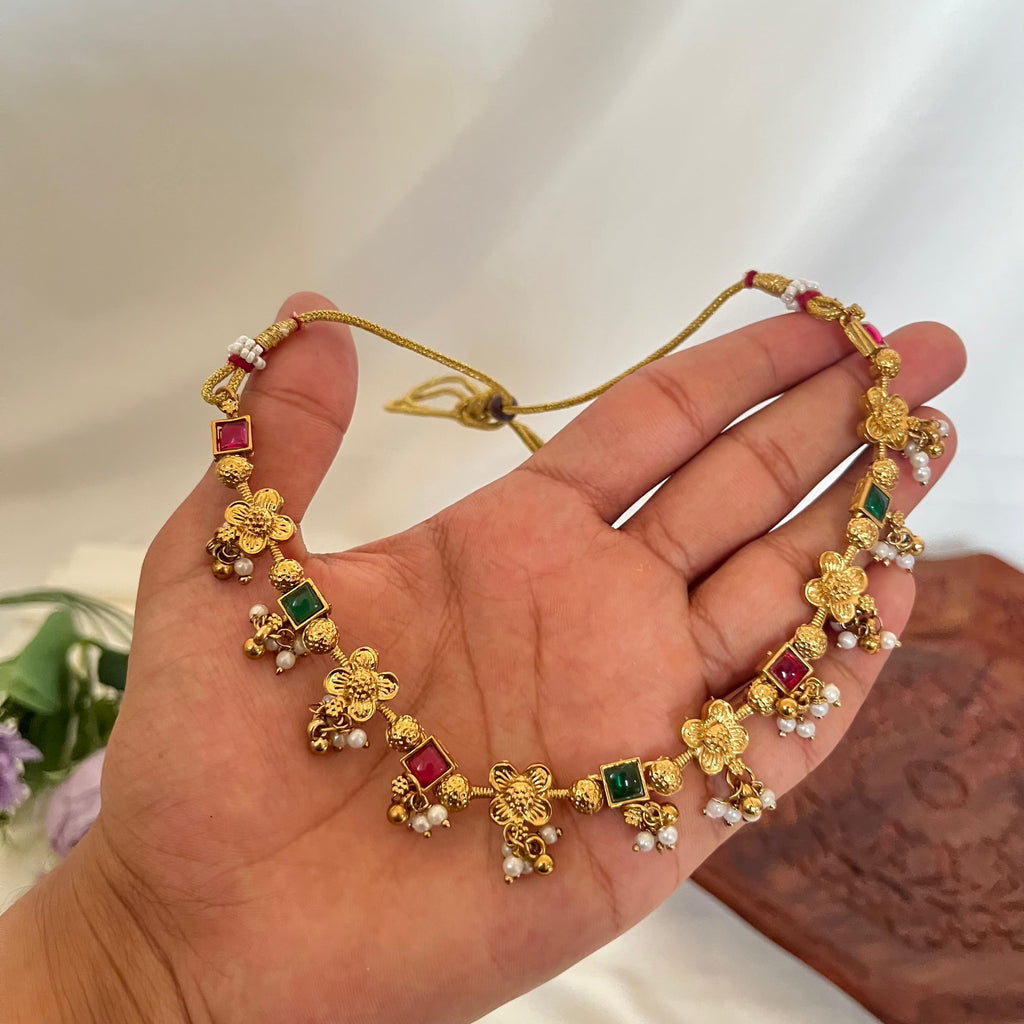 Floral Stone Bead Necklace AN57
