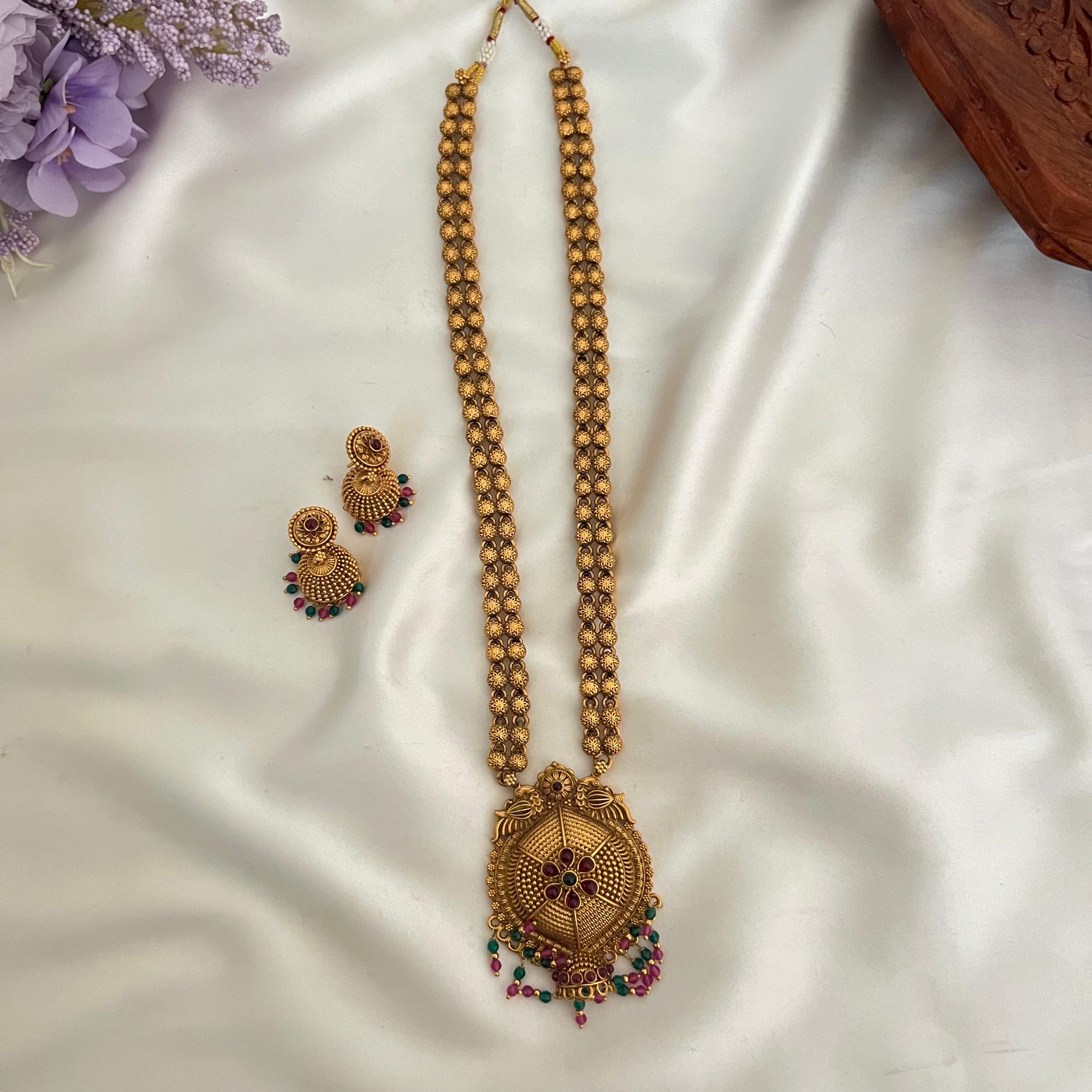 Antique Floral Beaded Long Haram LH09