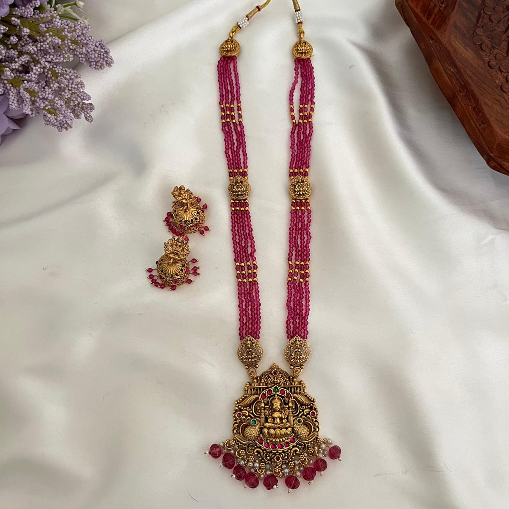 Lakshmi Temple Pink Long Haram LH13