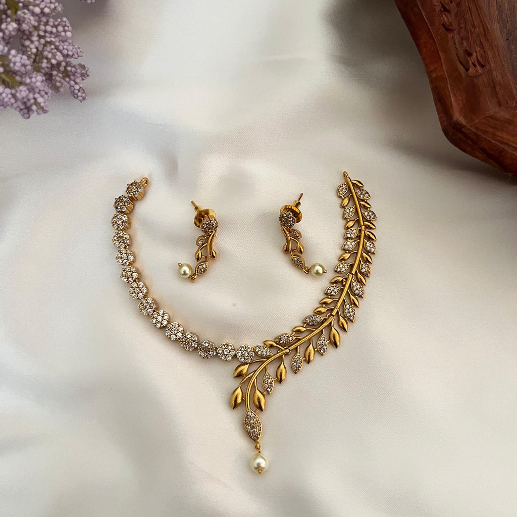 Victorian Leaf AD Necklace Set VN03