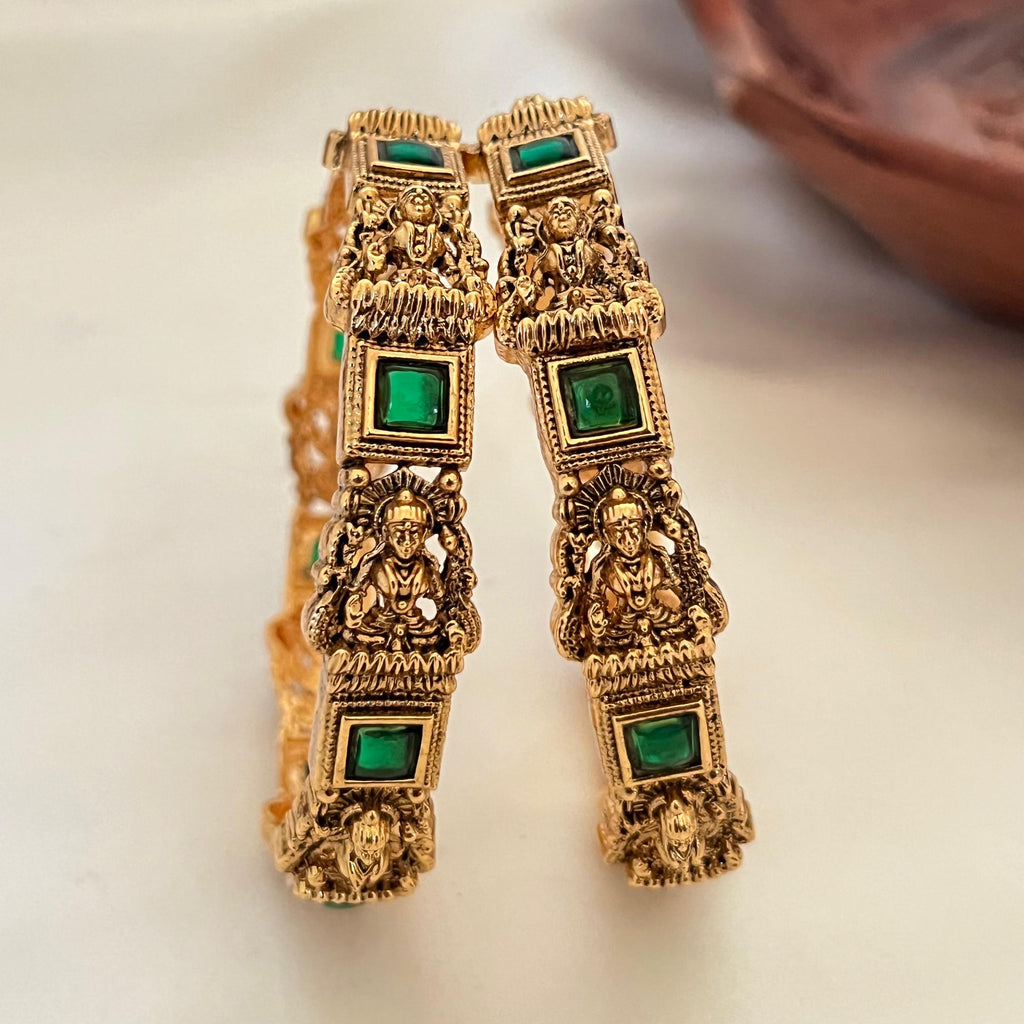 Antique Temple Green Bangles AB02