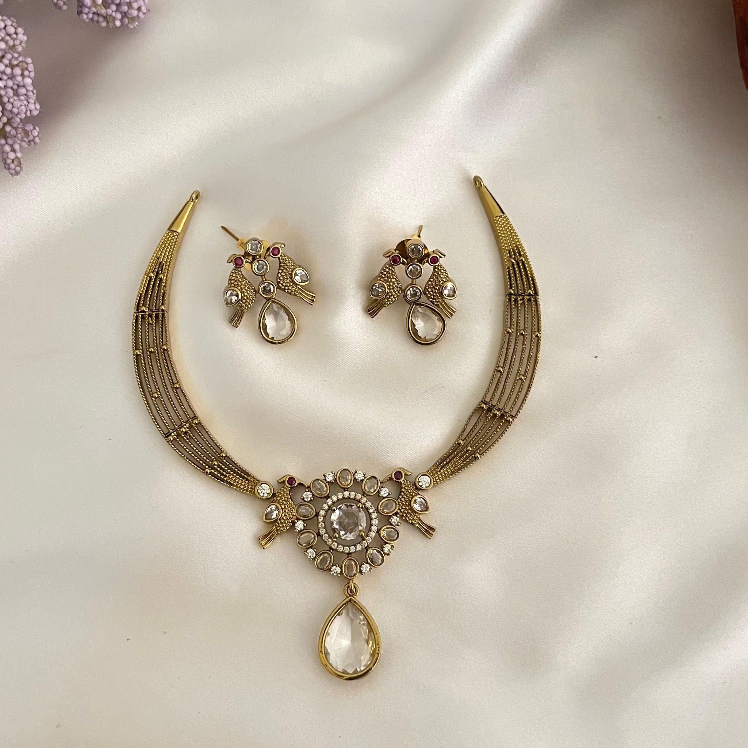 Victorian Dual Bird AD Necklace VN12