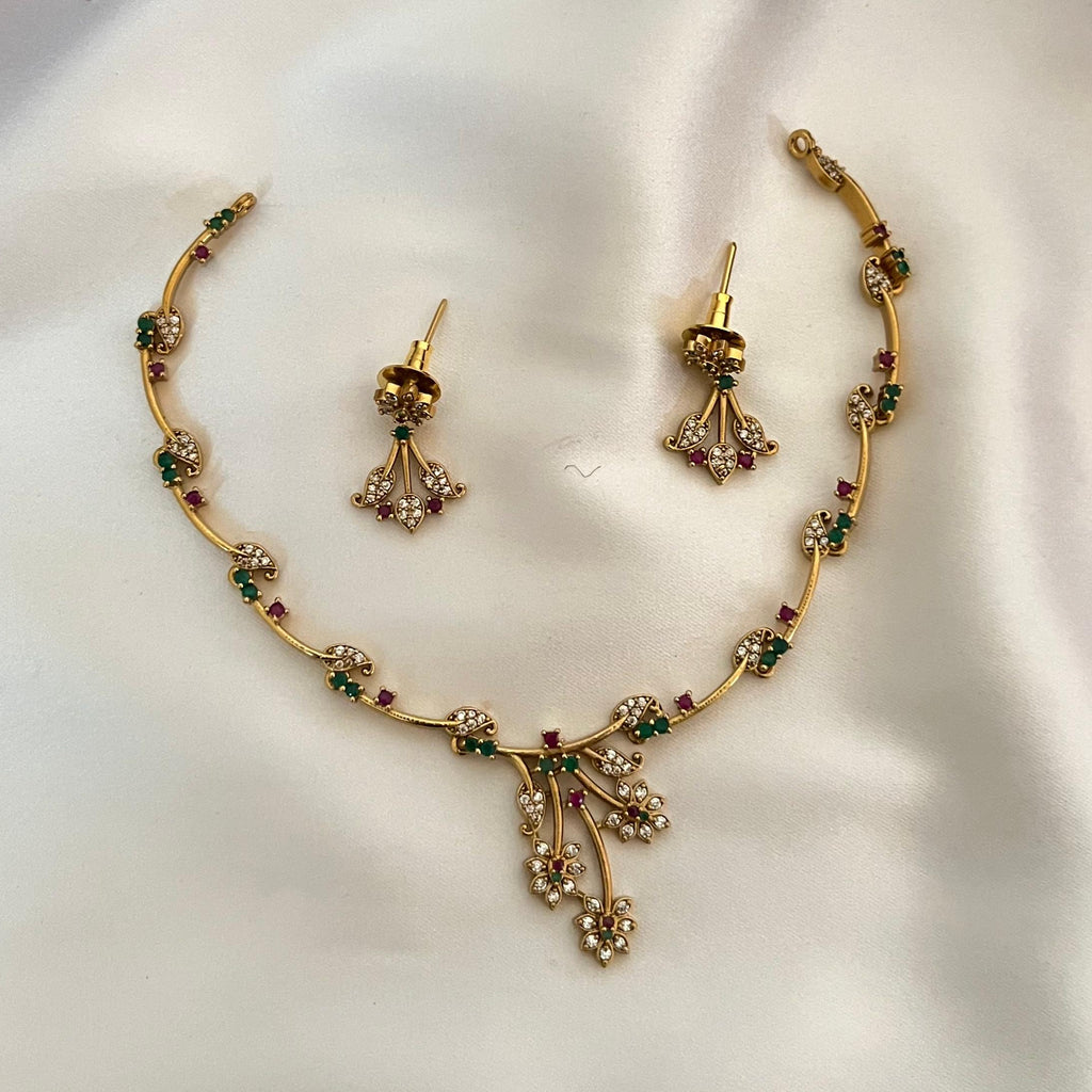 Floral Vine AD Necklace Set VN15