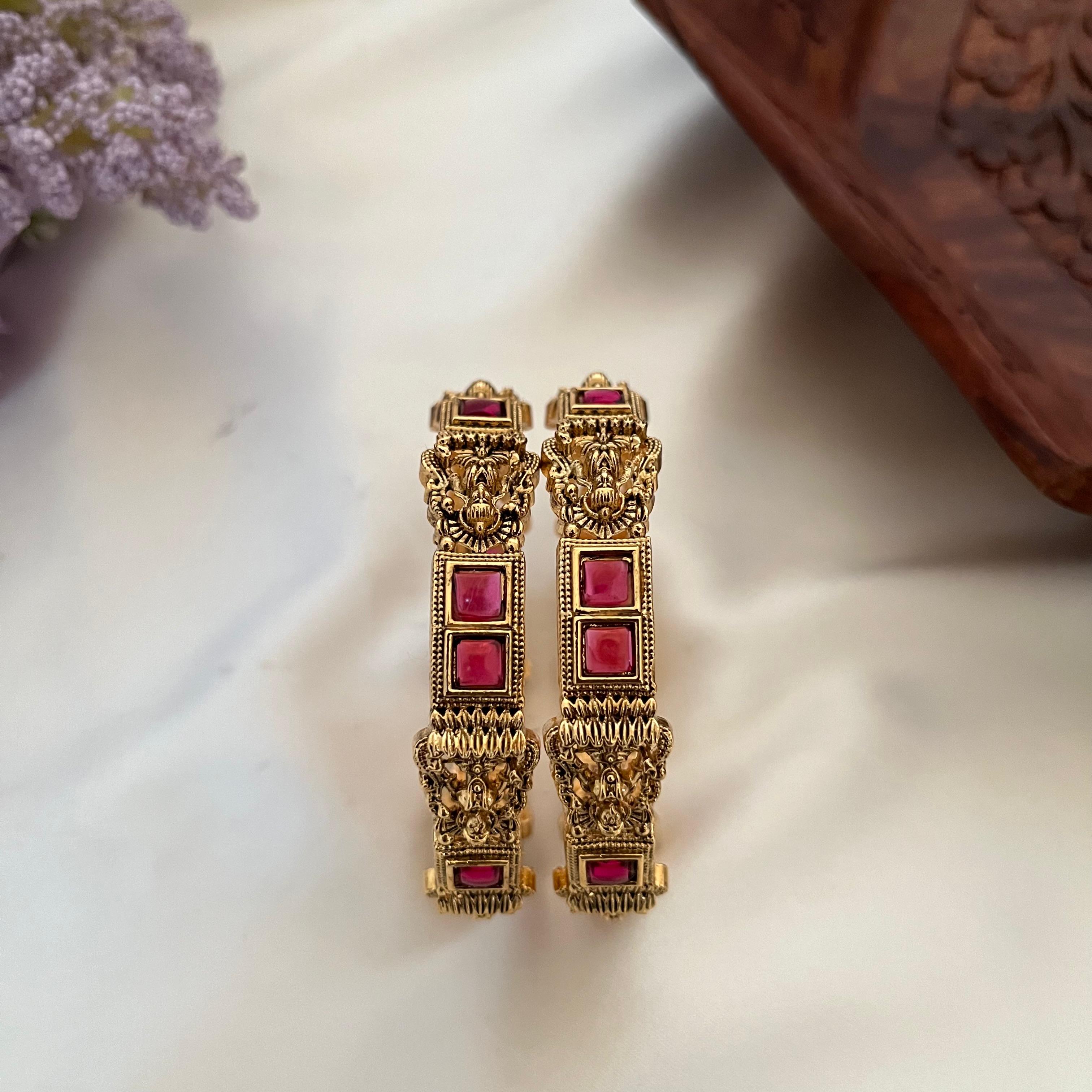Antique Ruby Temple Bangles AB01