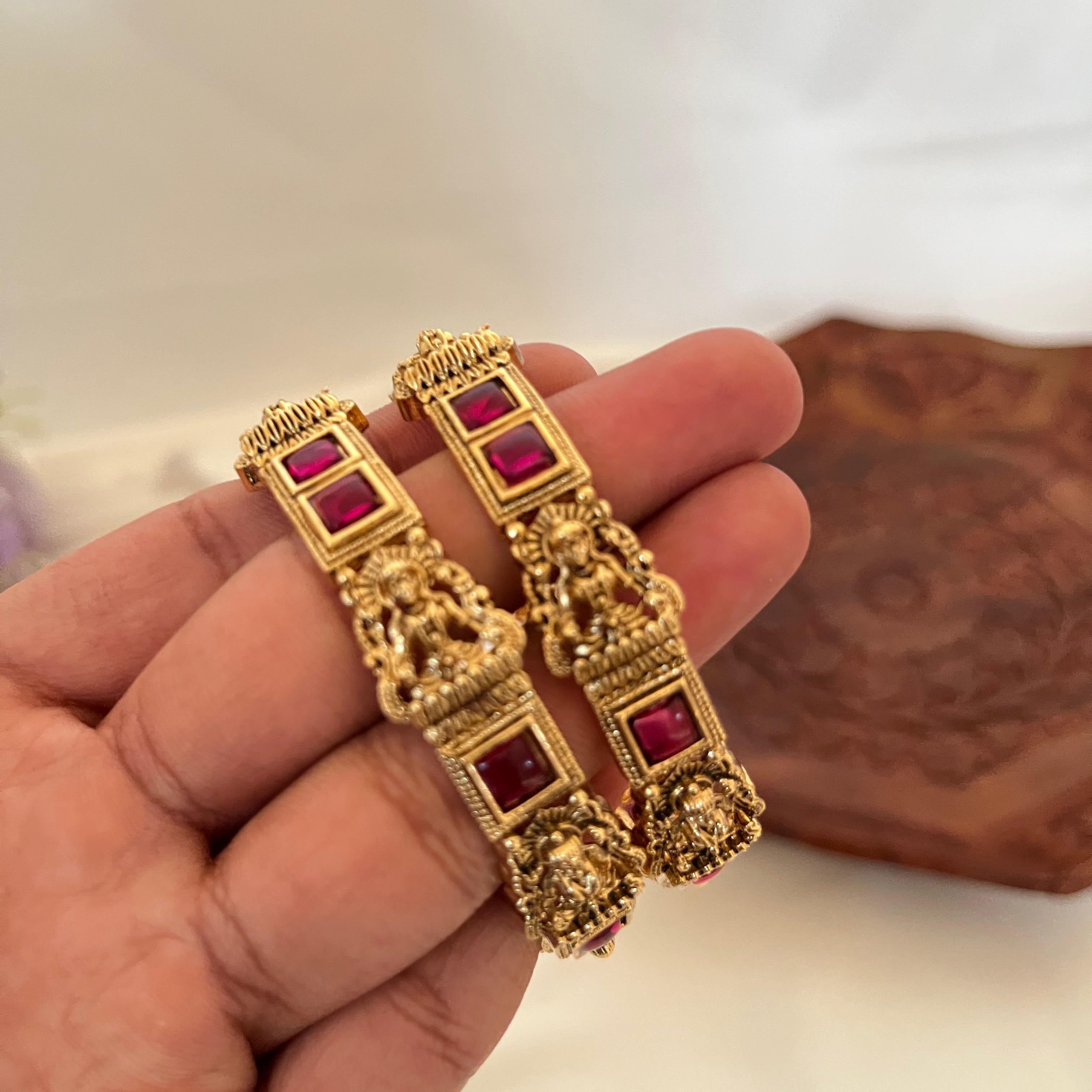 Antique Ruby Temple Bangles AB01