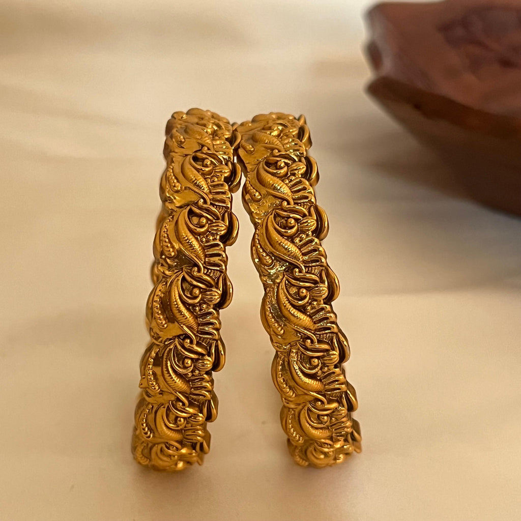 Antique Peacock Carved Bangles AB11