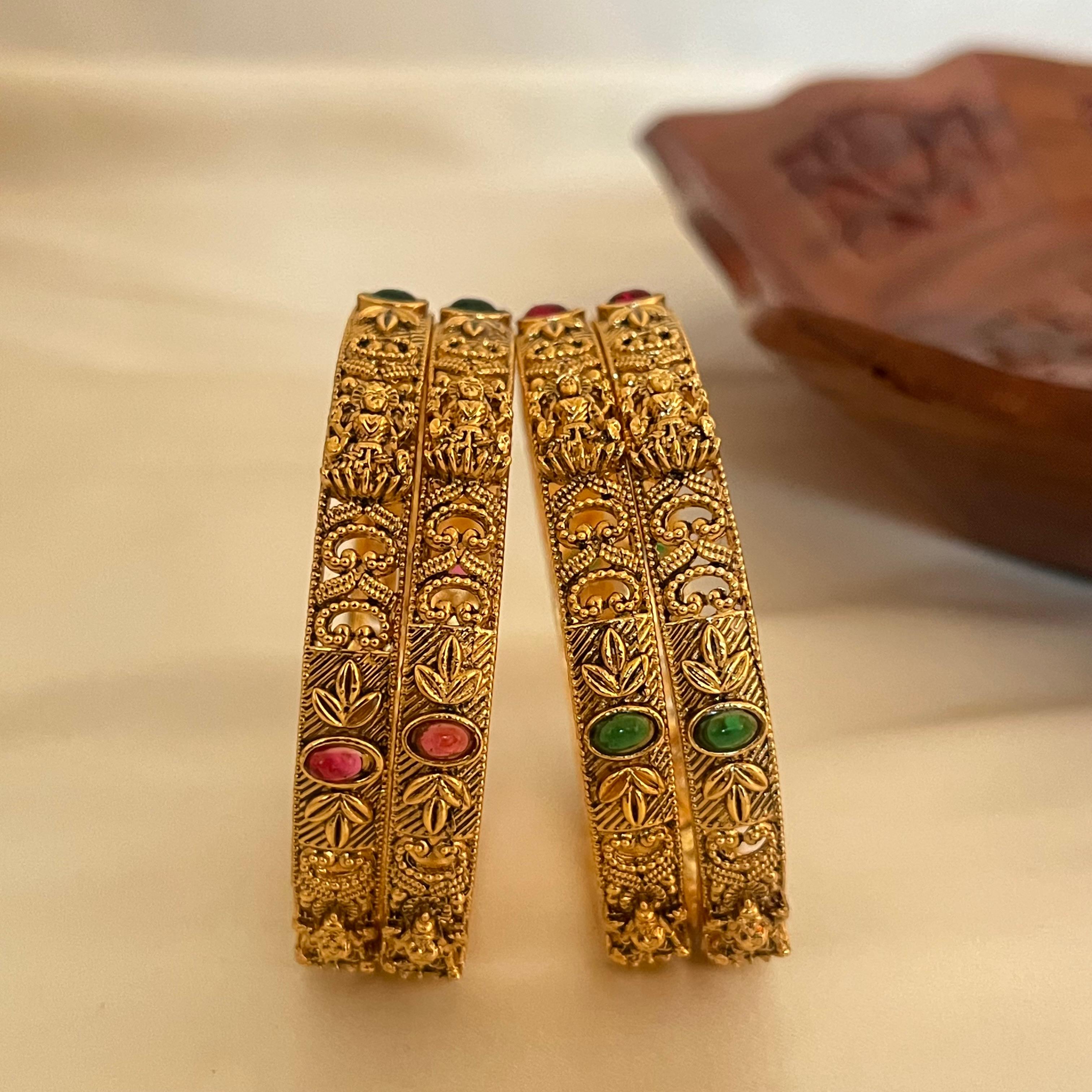 Antique Lakshmi Floral Bangles AB12