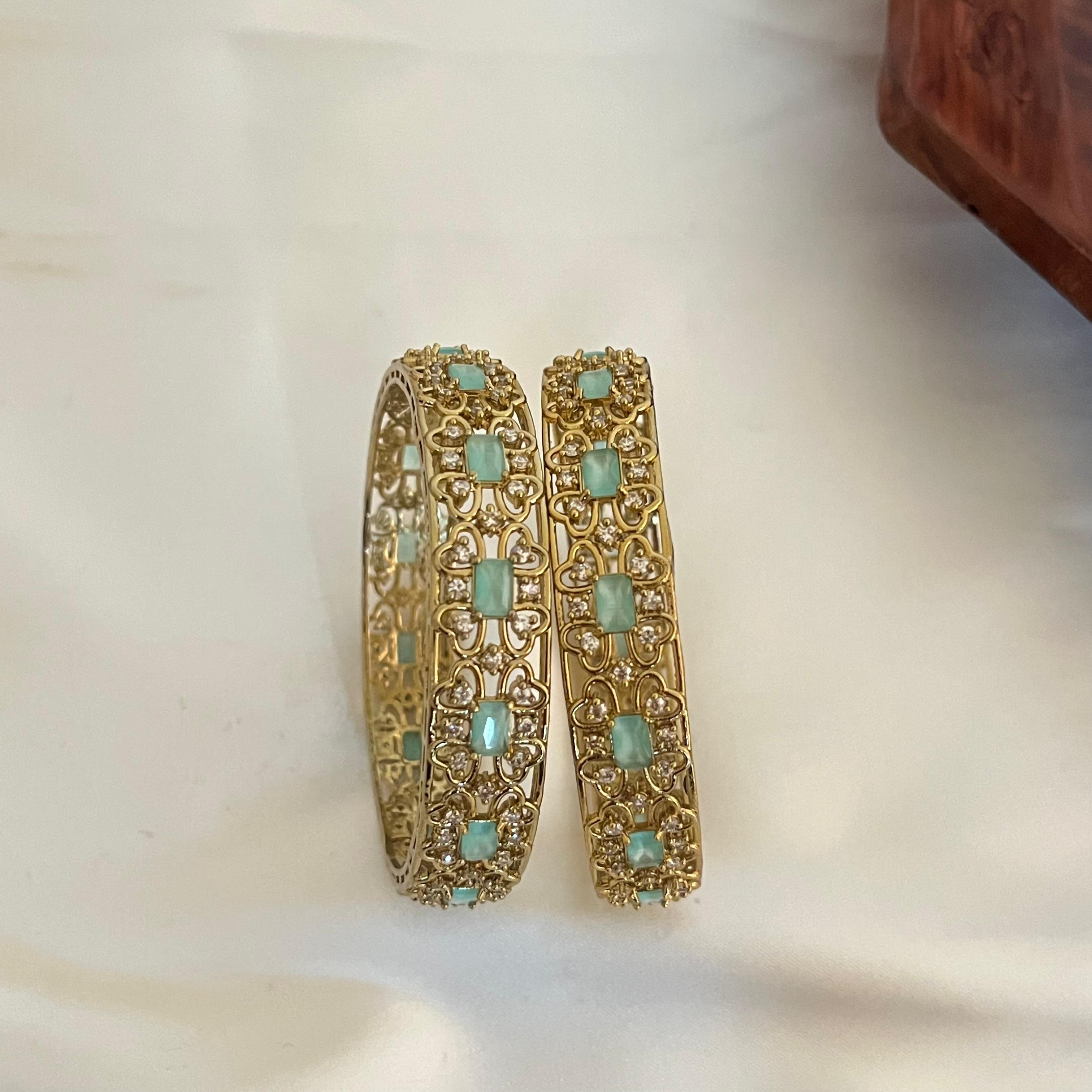 Mint Stone Designer Bangles VB01