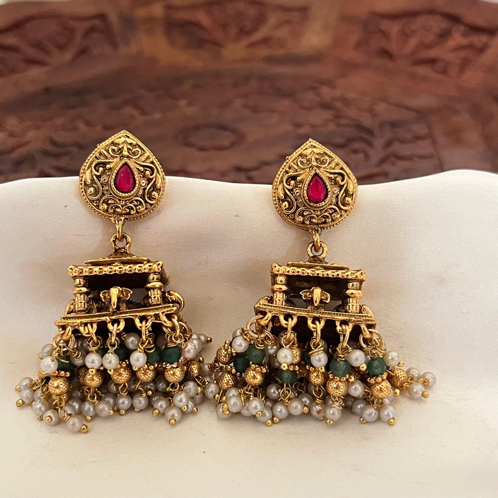 Antique Temple Chandbali Jhumka AJ04